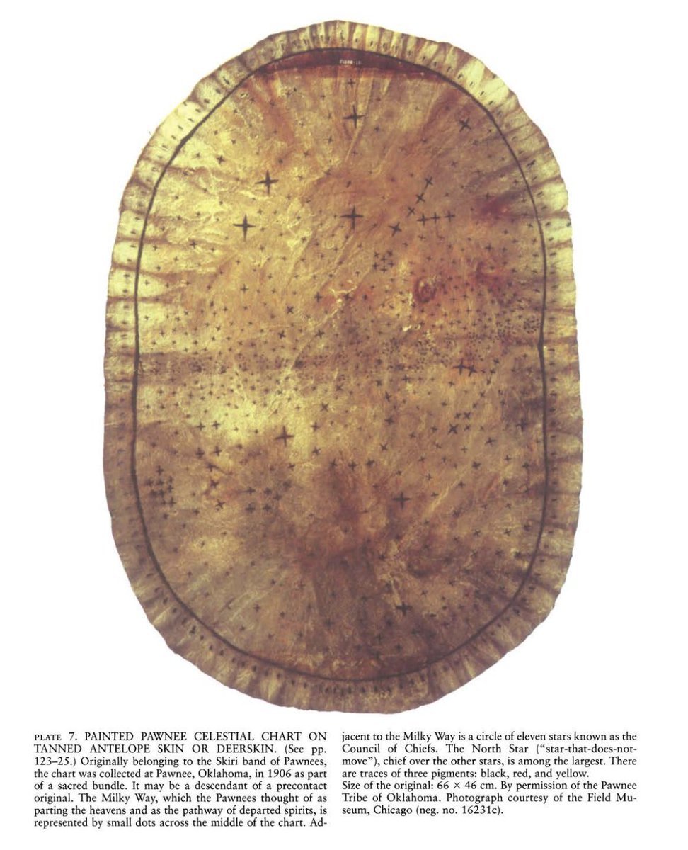 DilettanteryPod's tweet image. Painted Pawnee Celestial Chart on Tanned Antelope or Deer Skin