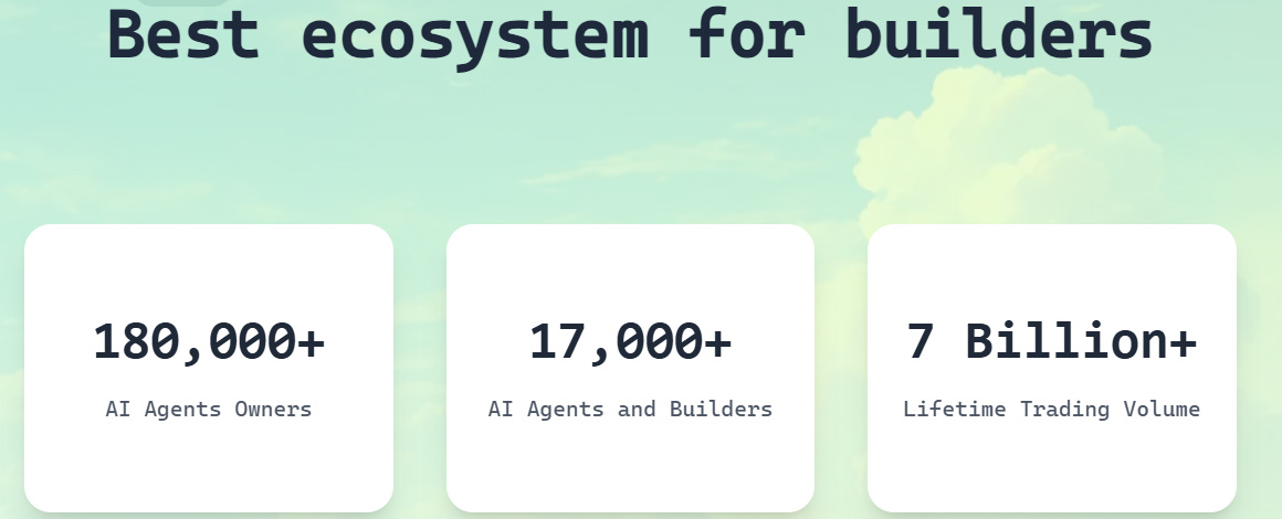 TaeseungYu44377's tweet image. Numbers don’t lie.✅ 180,000+ AI Agent Owners
✅ 17,000+ Builders &amp;amp; Agents
✅ $7B+ Lifetime Trading VolumeThis isn’t a testnet.It’s the best AI x Web3 ecosystem — and it’s just beginning.#VirtualProtocol #AIagents #BuilderEcosystem #Web3Stats
@virtuals