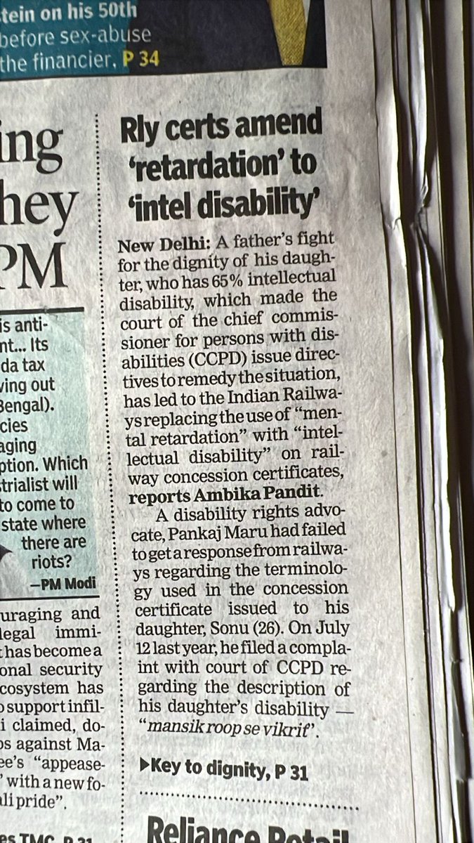 Railway certificate to replace ‘Mental Retard’ to ‘Intellectual Disability’.
Thank you <a href="/pankajmaru/">Pankaj Maru</a> ,Social Worker &amp; father of an ADHD baby girl, founder of center for special need children SNEH at Nagda dist Ujjain MP INDIA.
<a href="/Office_of_CCPD/">Office of Chief Commissioner for PwD's</a> <a href="/rajeshaggarwal/">rajeshaggarwal</a>