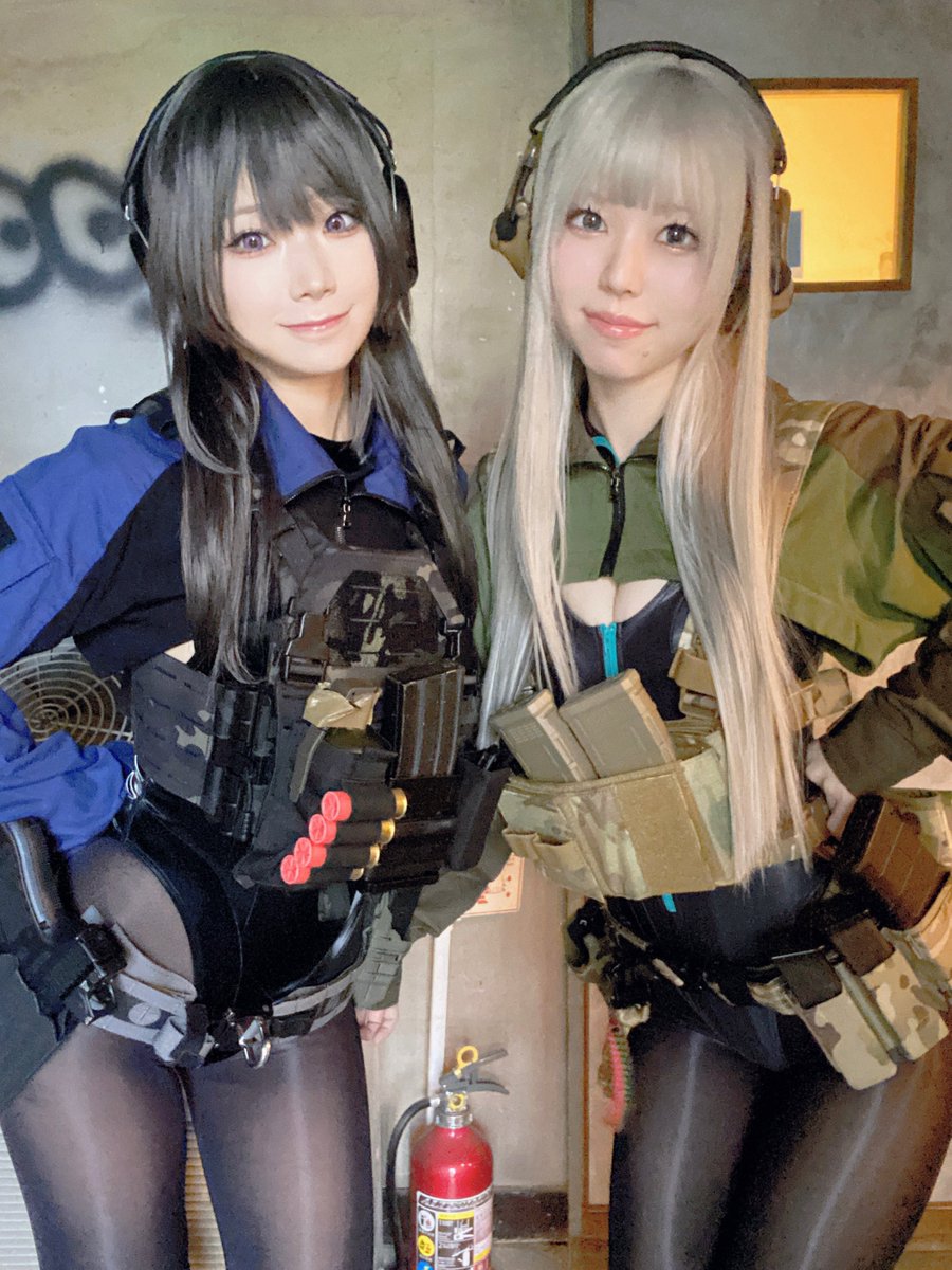 なを。さんとインスパー研究員様(<a href="/Inspur_office/">インスパー研究院_Official🐹C106土曜日-西ね12b</a> )のタクティカルショール併せしてきた〜！イロチ可愛いぞ💚💙
なを。さんセンスもポージングもお顔も全部良くって更に気遣いの塊だった…天使🥹ありがとう🤦‍♀️✨