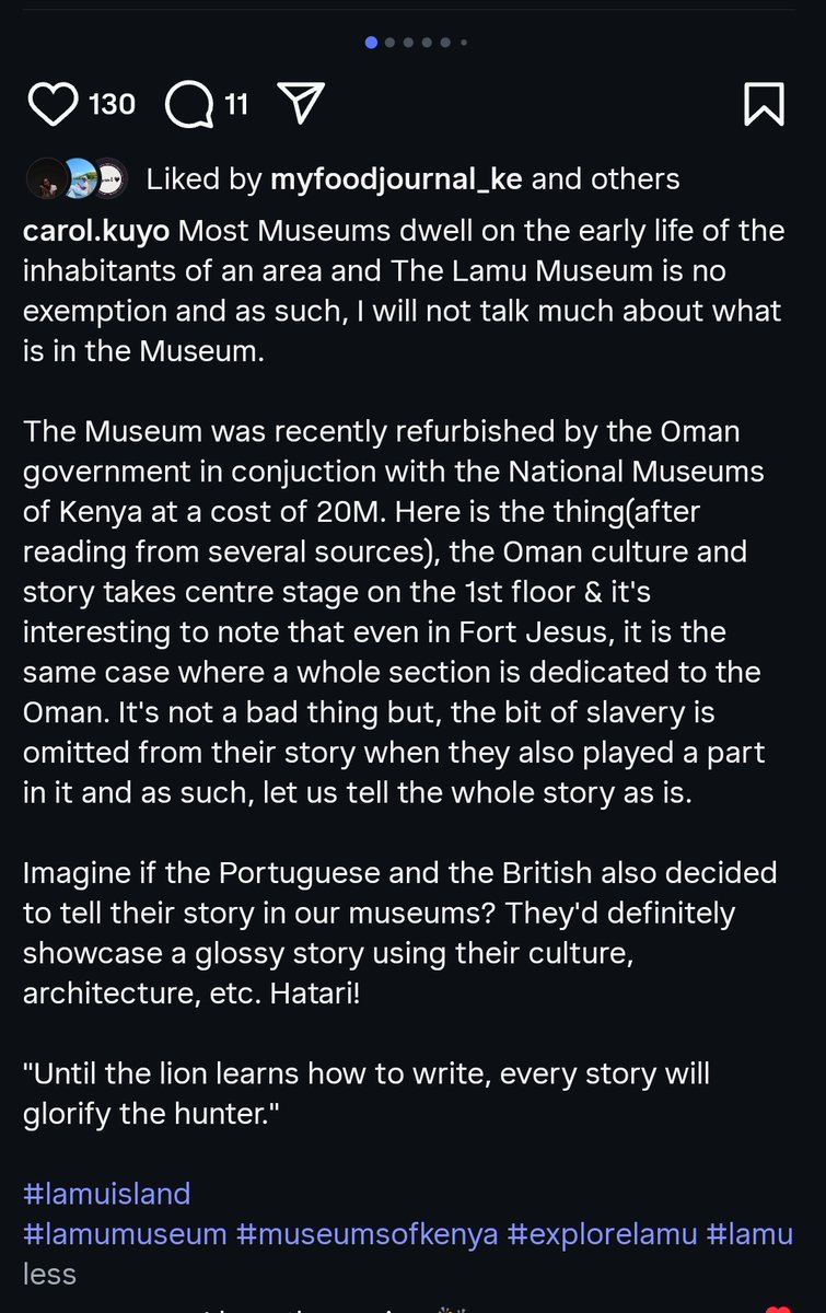 Carol Kuyo (@carolkuyo) on Twitter photo <a href="/swahiligal/">Ibna Mattuta</a> I noticed the same thing when I visited 2 years back and noted it down in an Instagram post. I'm glad you've done this thread. <a href="/swahiligal/">Ibna Mattuta</a> I noticed the same thing when I visited 2 years back and noted it down in an Instagram post. I'm glad you've done this thread.
