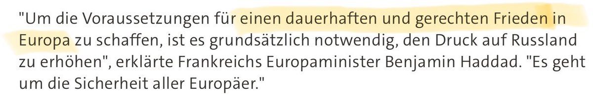 Kein europäischer Politiker deutet auch nur an, dass solch ein „Frieden“ überhaupt angestrebt wird. Ein Waffenstillstand ist alles, was uns in Aussicht gestellt wird
