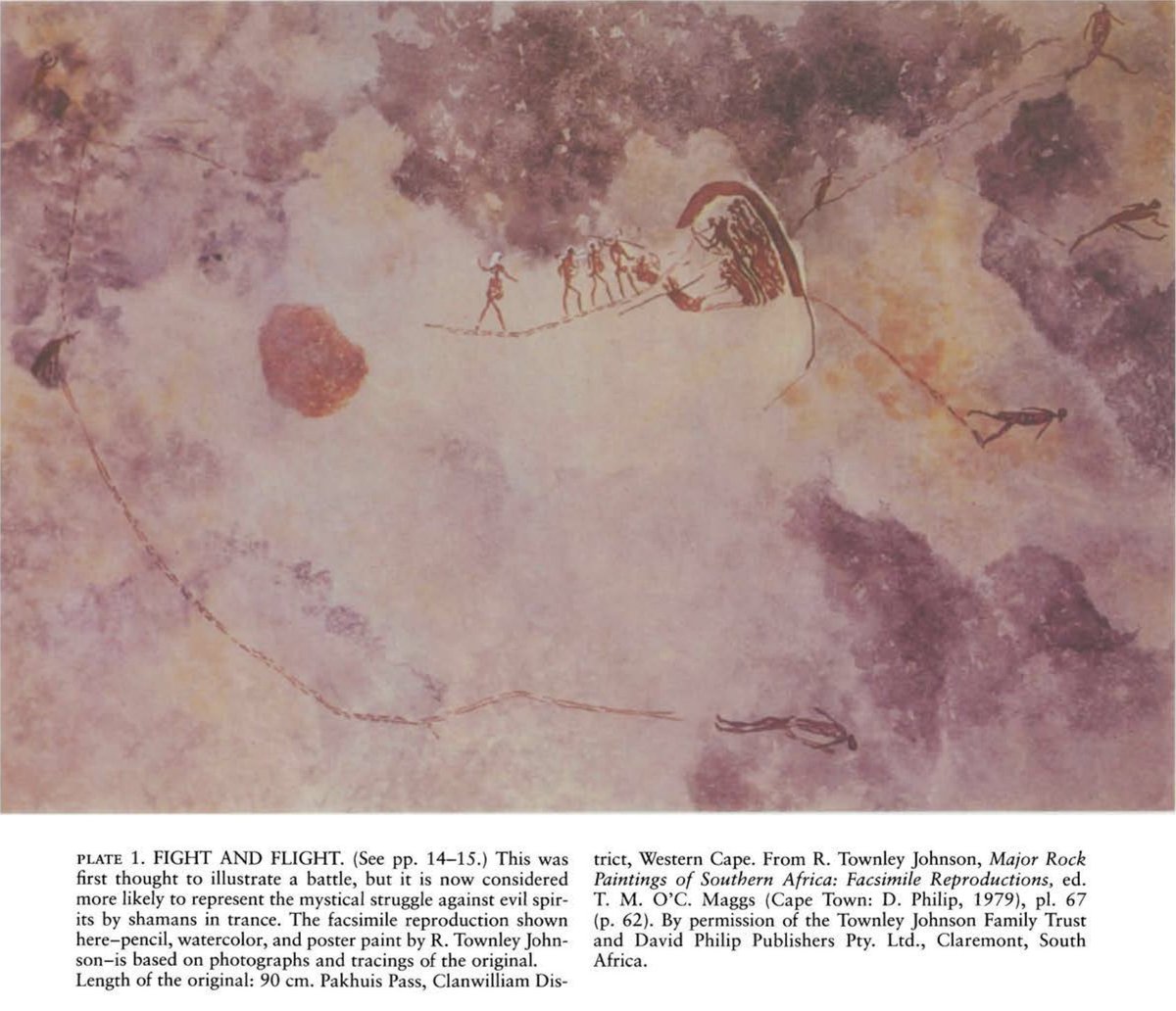 DilettanteryPod's tweet image. "This was first thought to illustrate a battle, but it is now considered more likely to represent the mystical struggle against evil spirits by shamans in trance."
