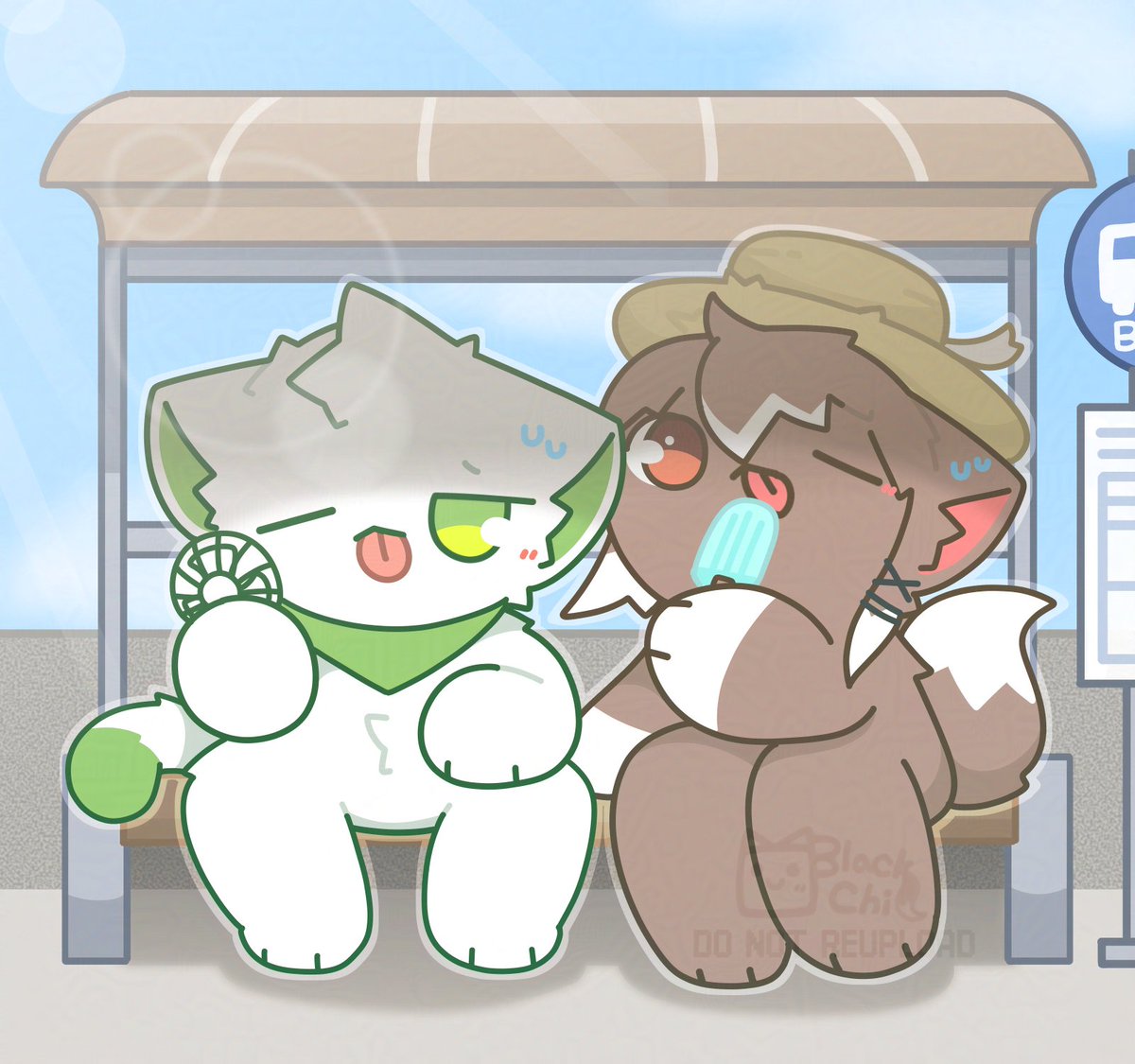 너무 더워... 버스는 언제 오는 걸까... ☀️
暑すぎる··· バスはいつ来るのかな··· ☀️

민시(@ Minc_yy)님 일러스트 커미션 작업했습니다! 신청해주셔서 감사합니다 :3

#블랙치이커미션 #BKCHI_Commission