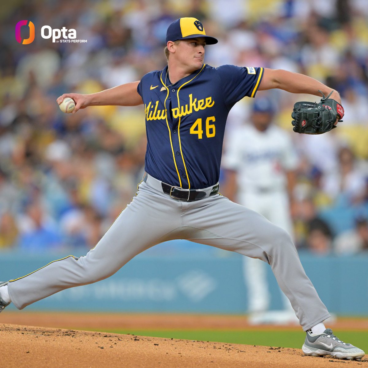 OptaSTATS's tweet image. The @Brewers are the first team in MLB history to have an 8-game span in the regular season with:
8-0 record
85+ pitching strikeouts
fewer than 45 hits allowed
fewer than 15 runs allowed