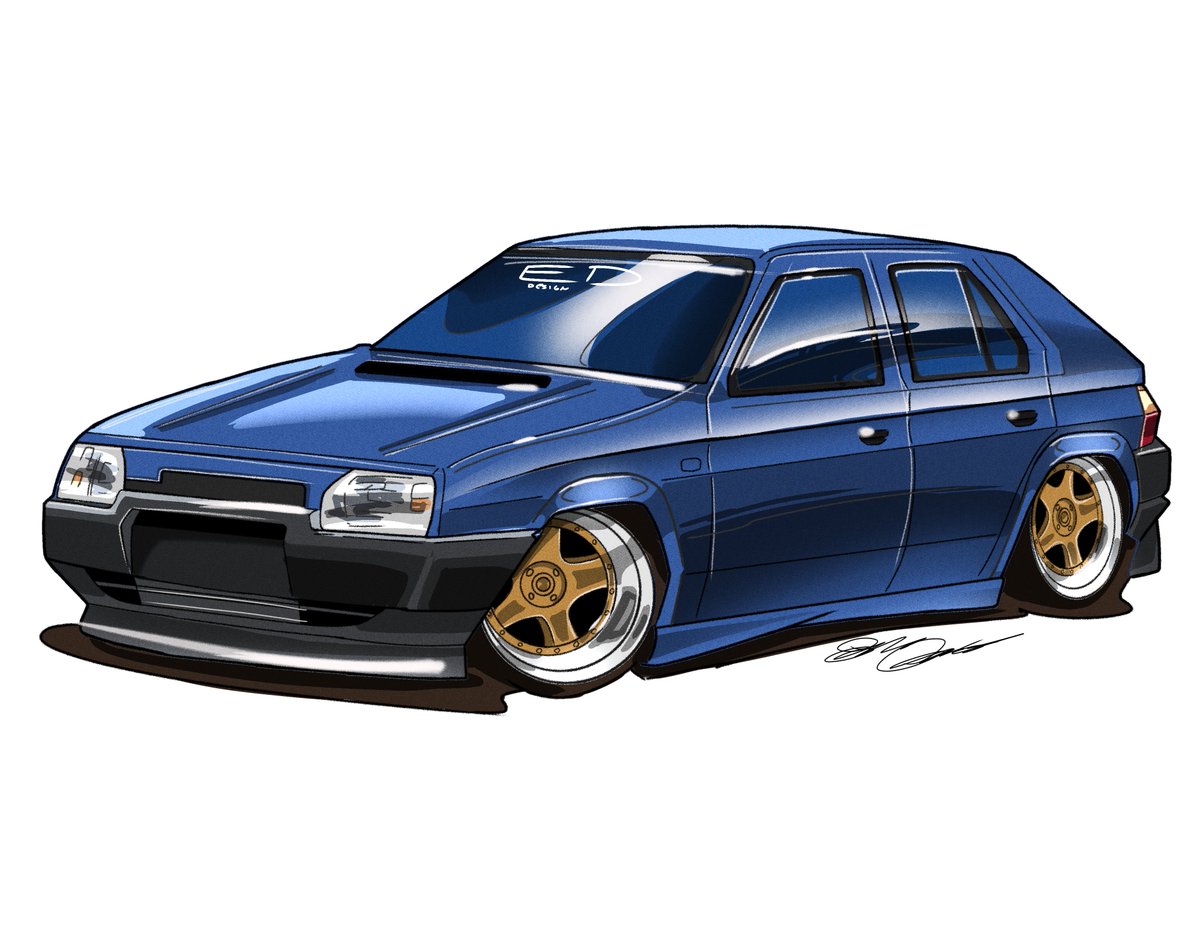 A simple drawing, custom Skoda Favorit.

#doodleart #digitalarts #automotive