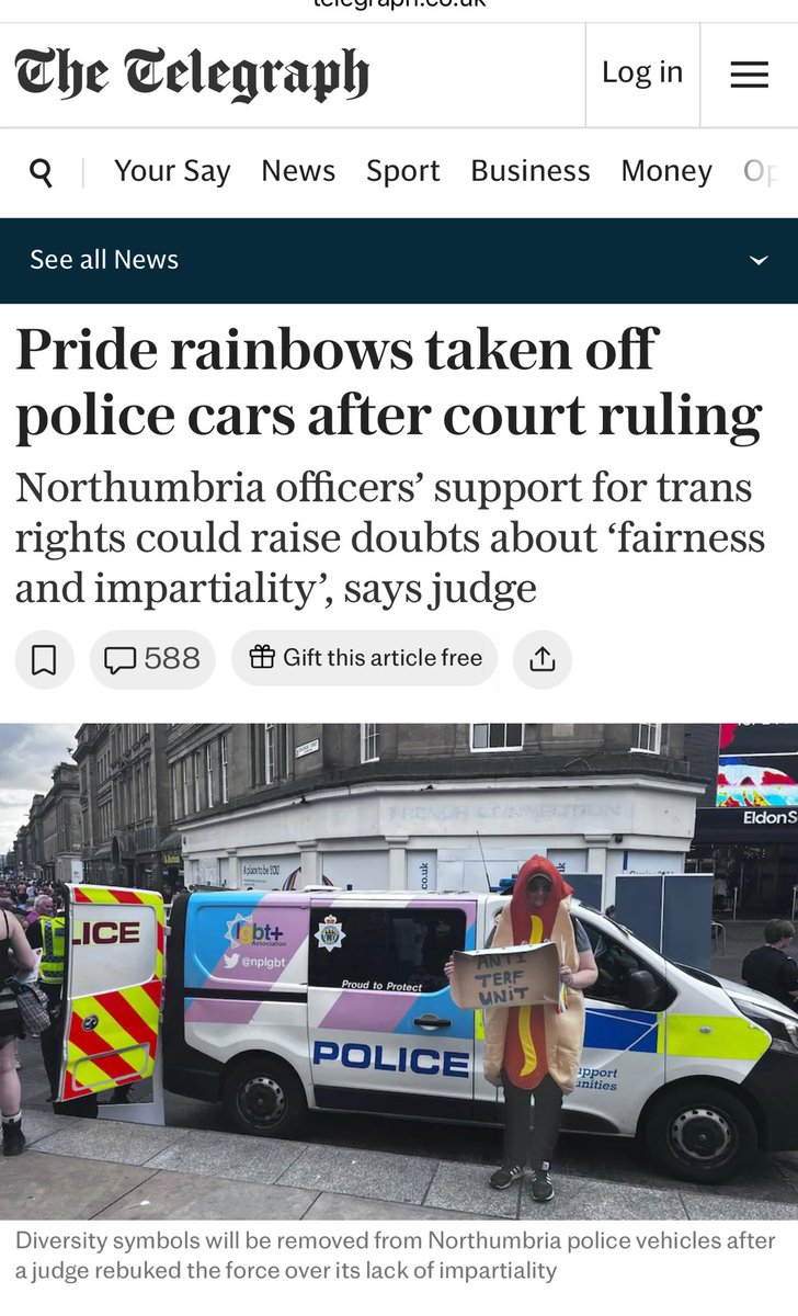 WeAreFairCop (@wearefaircop) on Twitter photo Great coverage from Martin Evans <a href="/Telegraph/">The Telegraph</a> The TERF prison wagon is now a thing of history. Great coverage from Martin Evans <a href="/Telegraph/">The Telegraph</a> The TERF prison wagon is now a thing of history.