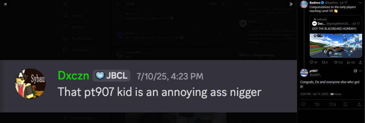 googlefrom2008's tweet image. You know that u cant say Racial Slurs in JBCL discord, there is something in discord servers called "Block Custom Words". Get better at editing messages you fucking retard 🤣🤣🤣