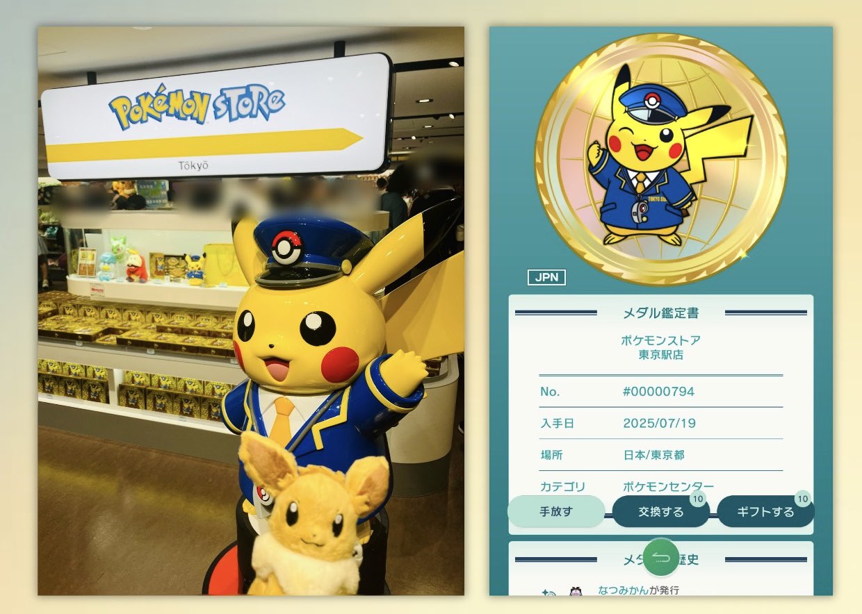 TOMY ポケモン　マップ　地図　メダル トウキョーDX限定 メダリーフ「桜アフロのピカチュウ