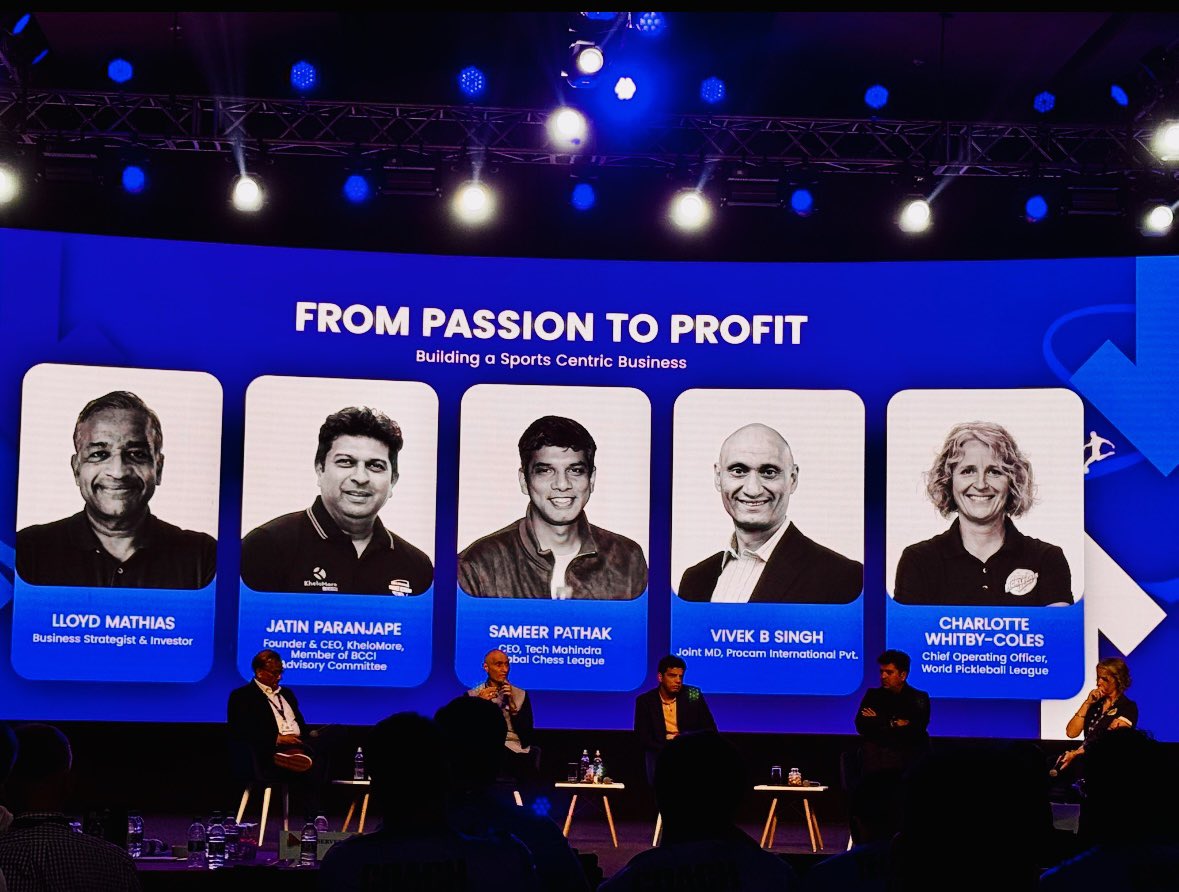 Great discussion on “Building a Sports Centric Business” at the IAmGame conclave, with a stellar panel comprising Vivek Singh of Procam | Jatin Paranjape CEO <a href="/KheloMore/">KheloMore</a> | Charlotte Whitby-Coles, COO, World Pickle Ball league &amp; Sameer Pathak CEO, TechMahindra Global Chess League