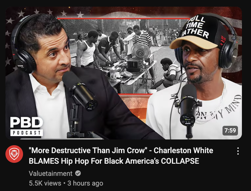 TOP5RAPWEBSITE's tweet image. why the HELL is Charleston White on Valuetainment?? 😂