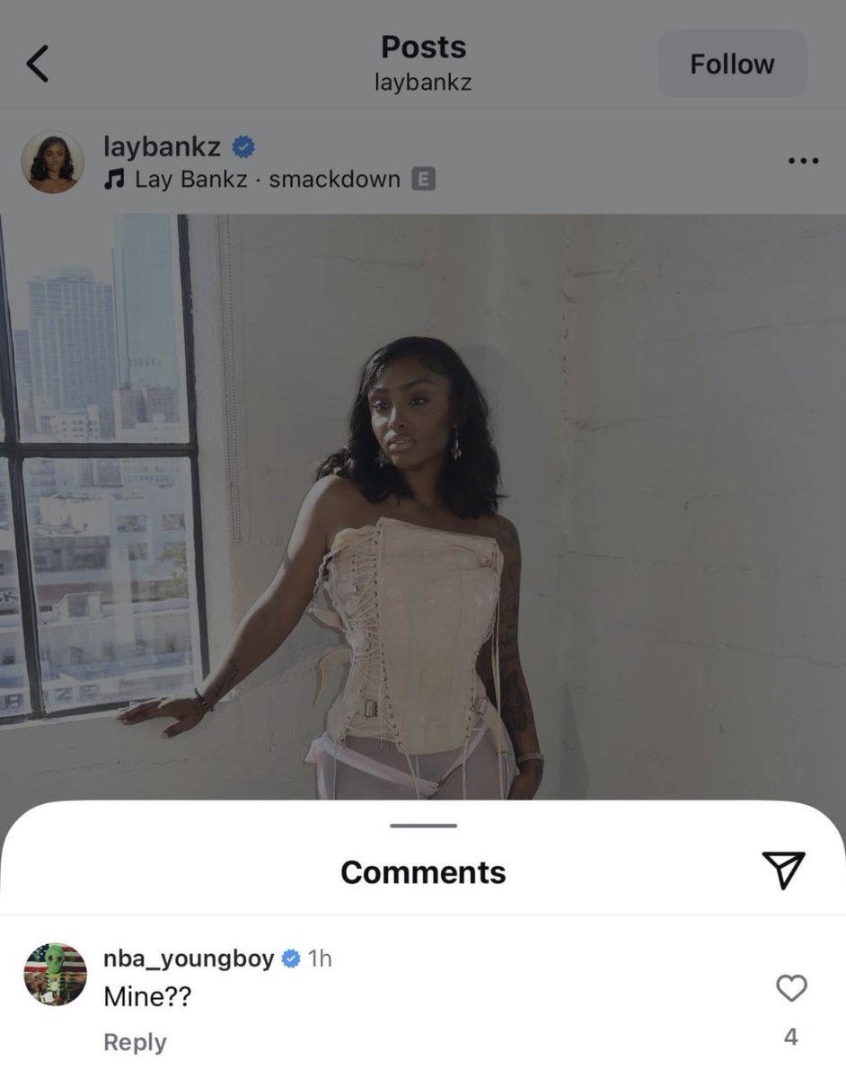 NBA YoungBoy shooting his shot in Lay Bankz comments 😭