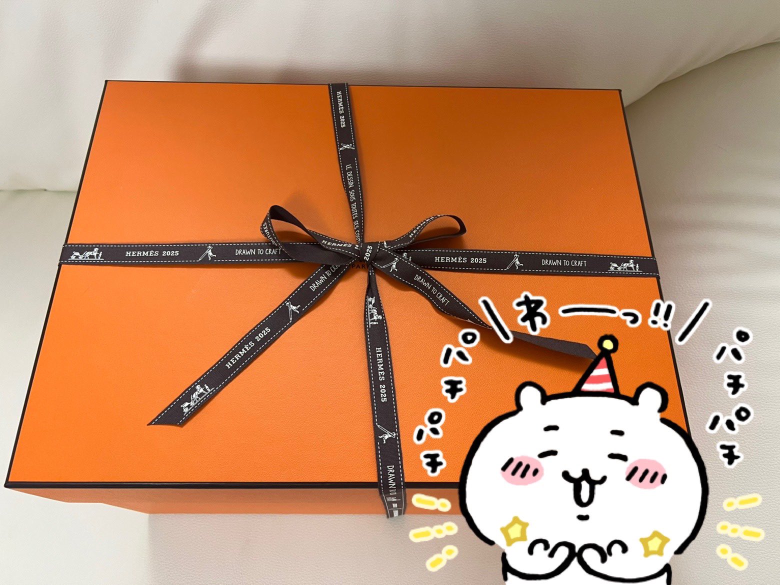 チョコHERMES箱無し ツイリーとタグ HERMES - 【本物保証】 希少 レア 箱付 超美品 エルメス HERMES