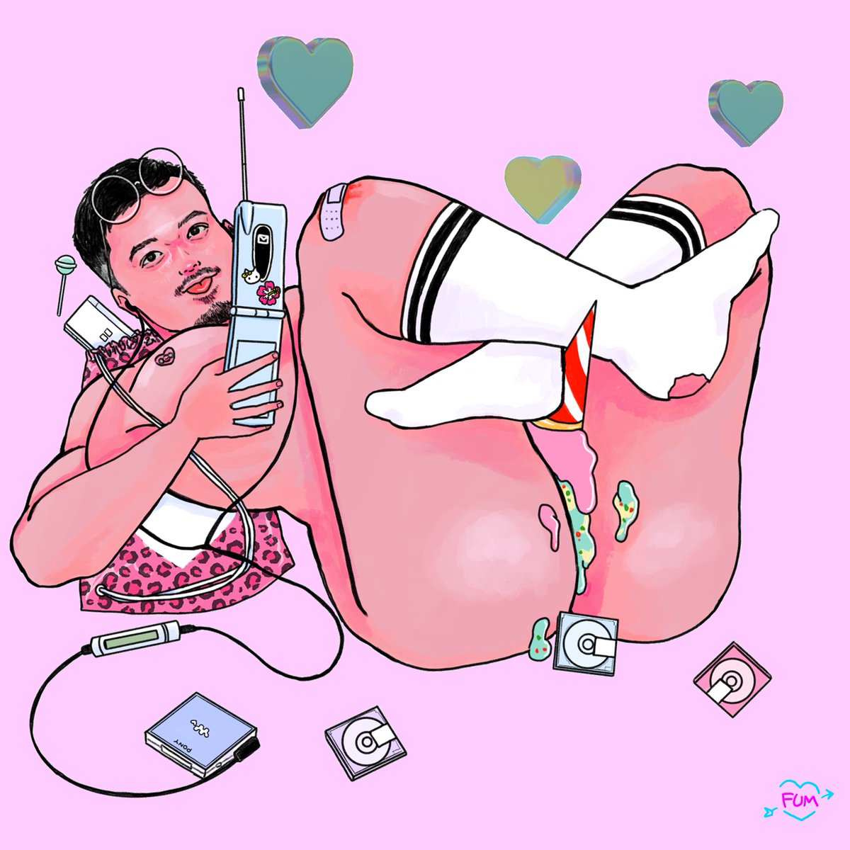 似顔絵を描かせて頂きました❤❤❤
Y2k感たっぷりで❤
ピンクヒョウ柄ショッパーからはDSが❤
<a href="/bite029_hinata/">和志。パフェ屋(無愛想)</a> 

お仕事ご依頼募集中です🎶