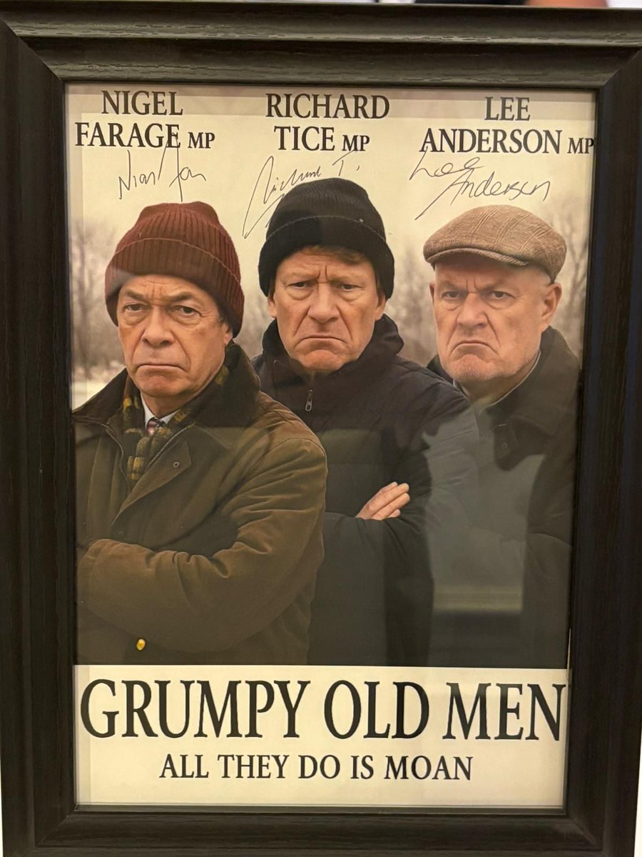 LeeAndersonMP_'s tweet image. Grumpy Old Men.
Not so grumpy now as the picture of myself Nigel Farage and Richard Tice which was created by a lefty on Twitter has raised us a few quid. Yesterday I travelled to Carmarthen in South Wales to speak at a Reform UK event. I auctioned off this picture and raised…