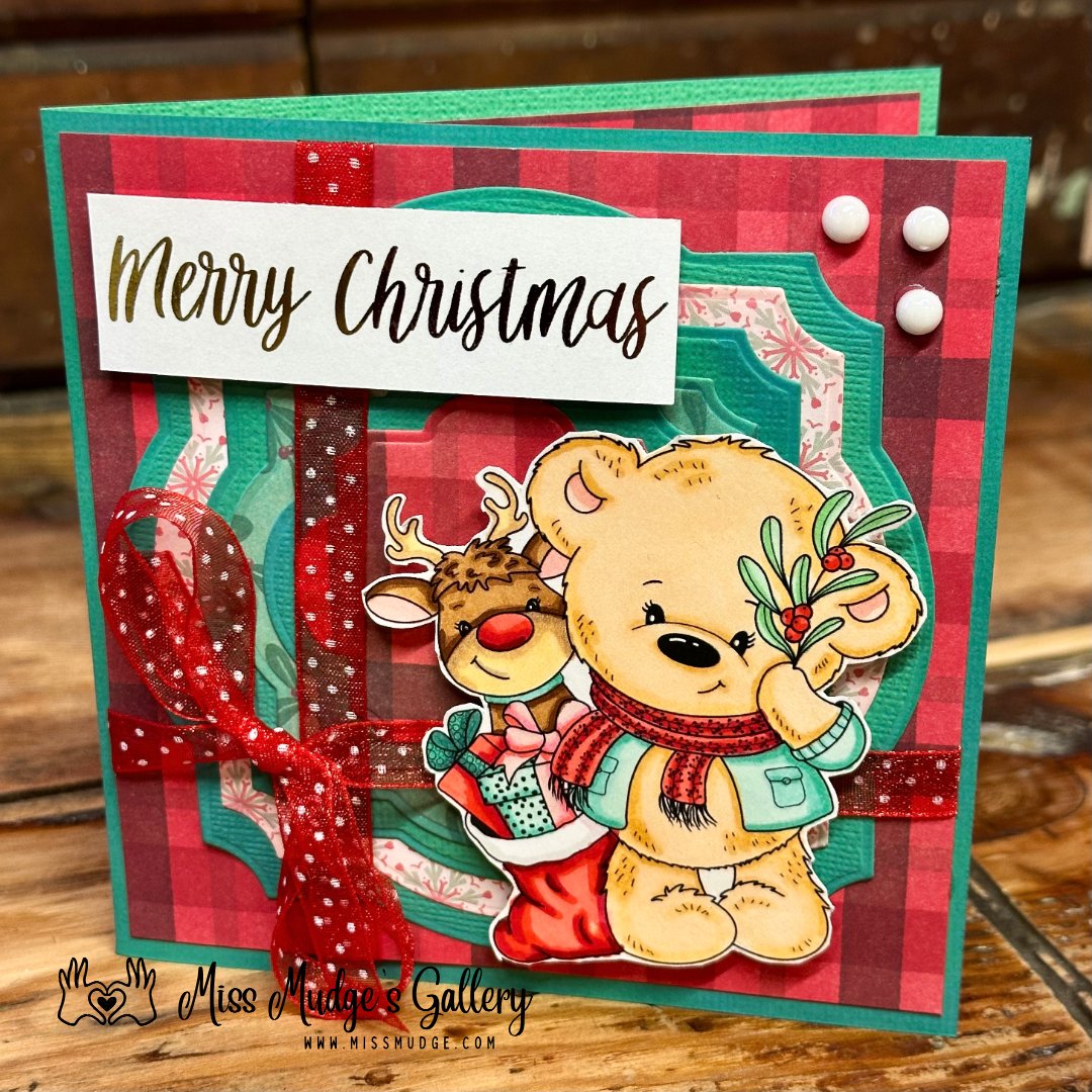 MrsMudge2009's tweet photo. It’s Christmas in July over at Di’s Digital Designs! 🎄 I used Di’s sweet “Kiss for Reindeer” image, colored with Ohuhu markers, and wrapped it all up like a present 🎁 #cardmaking #christmascards #DisDigiStamps https://t.co/uVXlBmYKU9