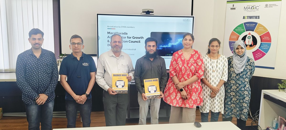 MAGICIncubation's tweet image. Enthusiastic B. Pharm Final Year students of Y.B. Chavan College of Pharmacy, Aurangabad an ecosystem partner institute of MAGIC, visited MAGIC office for a field visit on 15th & 16th July 2025.
This visit was part of the Innovation Council activities to foster entrepreneurial…