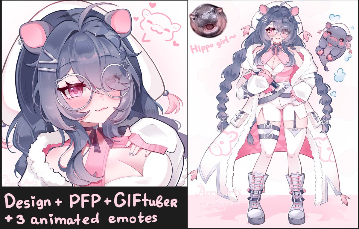 ✨Streaming Starter Pack Giveaway!✨
Win a Hippo design + GIFtuber + PFP + 3 emotes (static &amp; animated) + alt design version!

To enter:
🔹 Like, RT &amp; Follow
🔹 Comment what you'd do with it
✨Tag a friend who needs a push to start streaming!

Winner in 3 days, Good luck!🍀

If