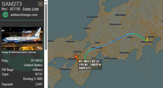 FMilcoms's tweet photo. #SAM 273 #AE06F0 #AE115D departed RJTY for RJOO. https://t.co/C0tUviXeLT