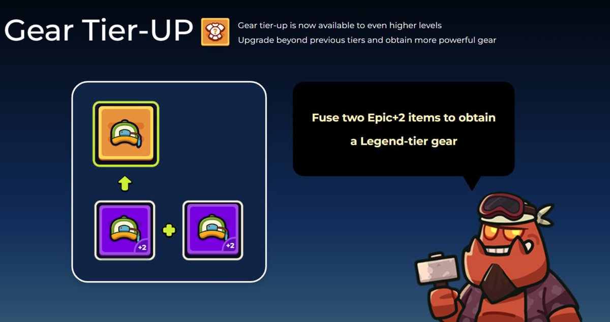 SpekterAgency's tweet image. 🧰 Gear Tier-UP Just Got Bigger
Legend tier gear will be available in the next update!
Fuse time, agents. You can combine two Epic+2 items to unlock Legend-tier gear 😳
⚒️ Upgrade beyond the old cap and let's get some wins! More info on these items soon~