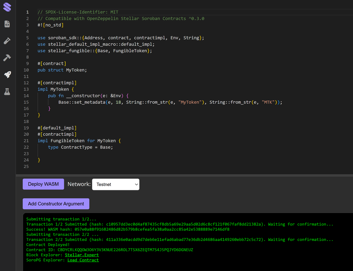 James Bachini (@james_bachini) on Twitter photo SoroPG now compatible with <a href="/OpenZeppelin/">OpenZeppelin</a> contracts 0.3.0 and the new P23 testnet
Try it out at soropg.com SoroPG now compatible with <a href="/OpenZeppelin/">OpenZeppelin</a> contracts 0.3.0 and the new P23 testnet
Try it out at soropg.com