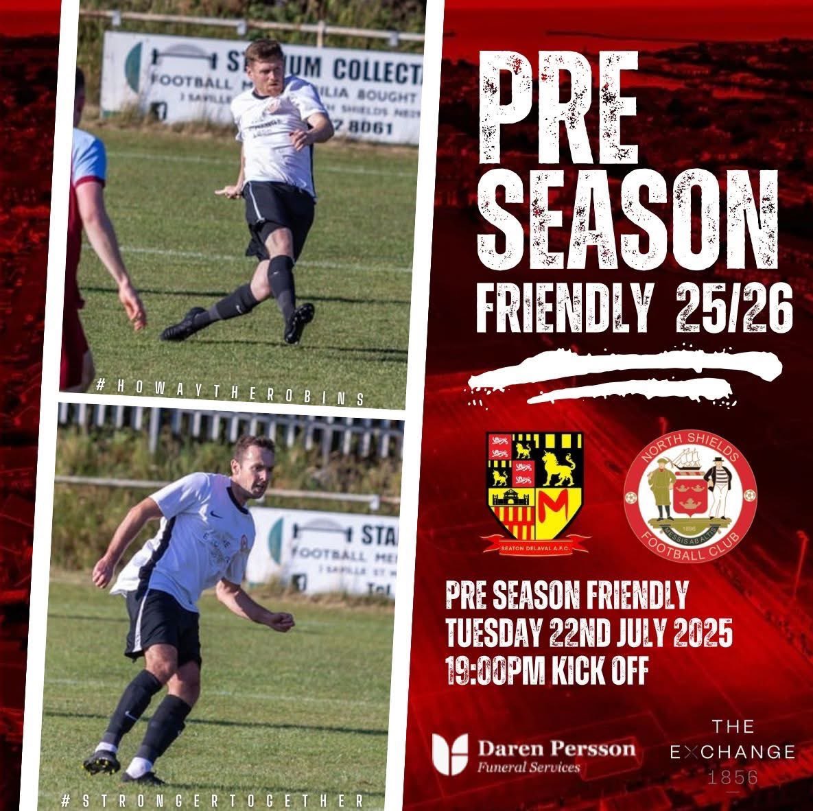 North Shields FC (@northshieldsfc) on Twitter photo 🔴 NEXT MATCH ⚪
Our final pre-season game takes place on Tuesday away at Seaton Delaval FC! 🔥
🆚 Seaton Delaval FC
📅 Tuesday 22nd July
🕖 Kick-Off: 7:00 PM
📍Wheatridge Park - NE25 0FF
#HowayTheRobins 🔴 NEXT MATCH ⚪
Our final pre-season game takes place on Tuesday away at Seaton Delaval FC! 🔥
🆚 Seaton Delaval FC
📅 Tuesday 22nd July
🕖 Kick-Off: 7:00 PM
📍Wheatridge Park - NE25 0FF
#HowayTheRobins
