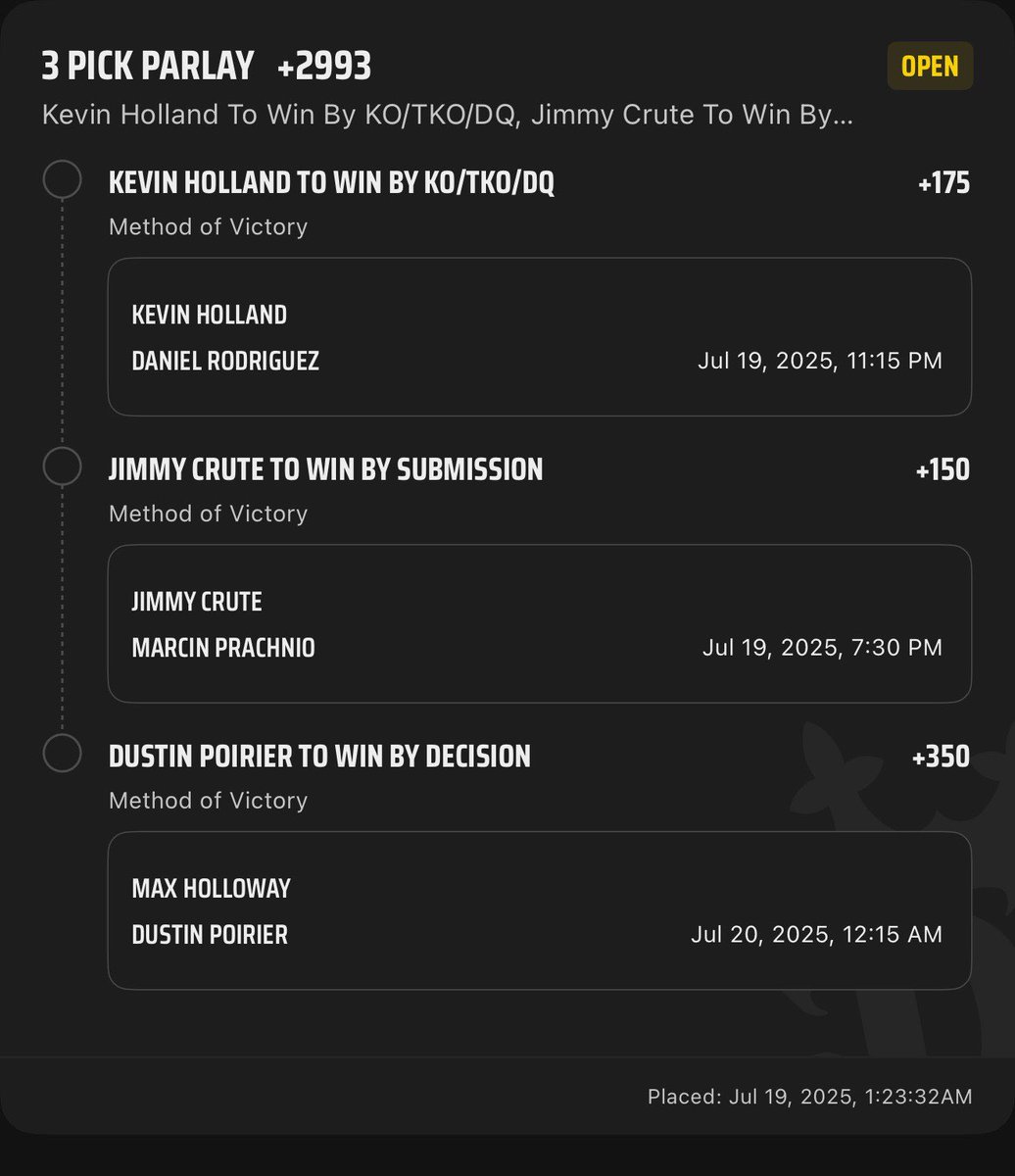 UFC 318 COLLAB W/ <a href="/404mma/">4O4🎲</a> &amp; Tac 🥊

Giving away $100 to someone who likes this tweet and is following me &amp; <a href="/404mma/">4O4🎲</a> if we cash ✅

Loving the value on some of these lines and think we have a great chance of cashing this lotto! 🔥

Leave a ❤️ if tailing!

#UFC318 #GamblingX