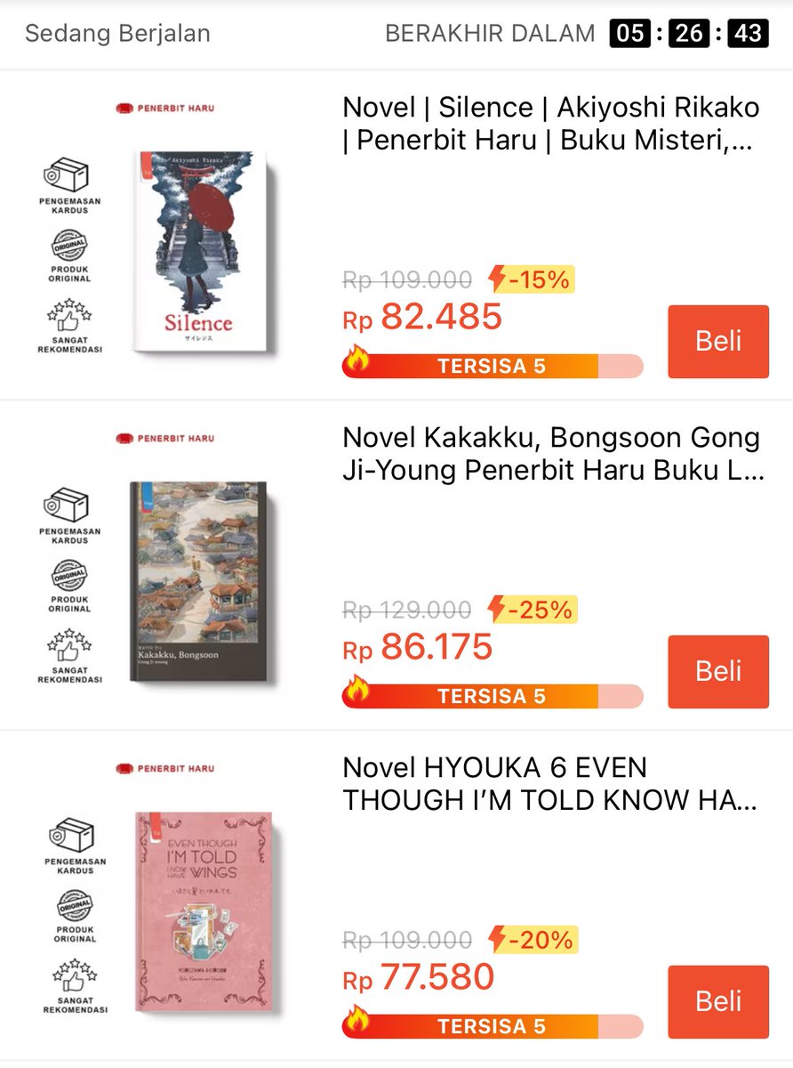 diskonbuku's tweet photo. Flash Sale Penerbit Haru
https://t.co/0x5nSNhAMZ https://t.co/h7QAxQJz5I