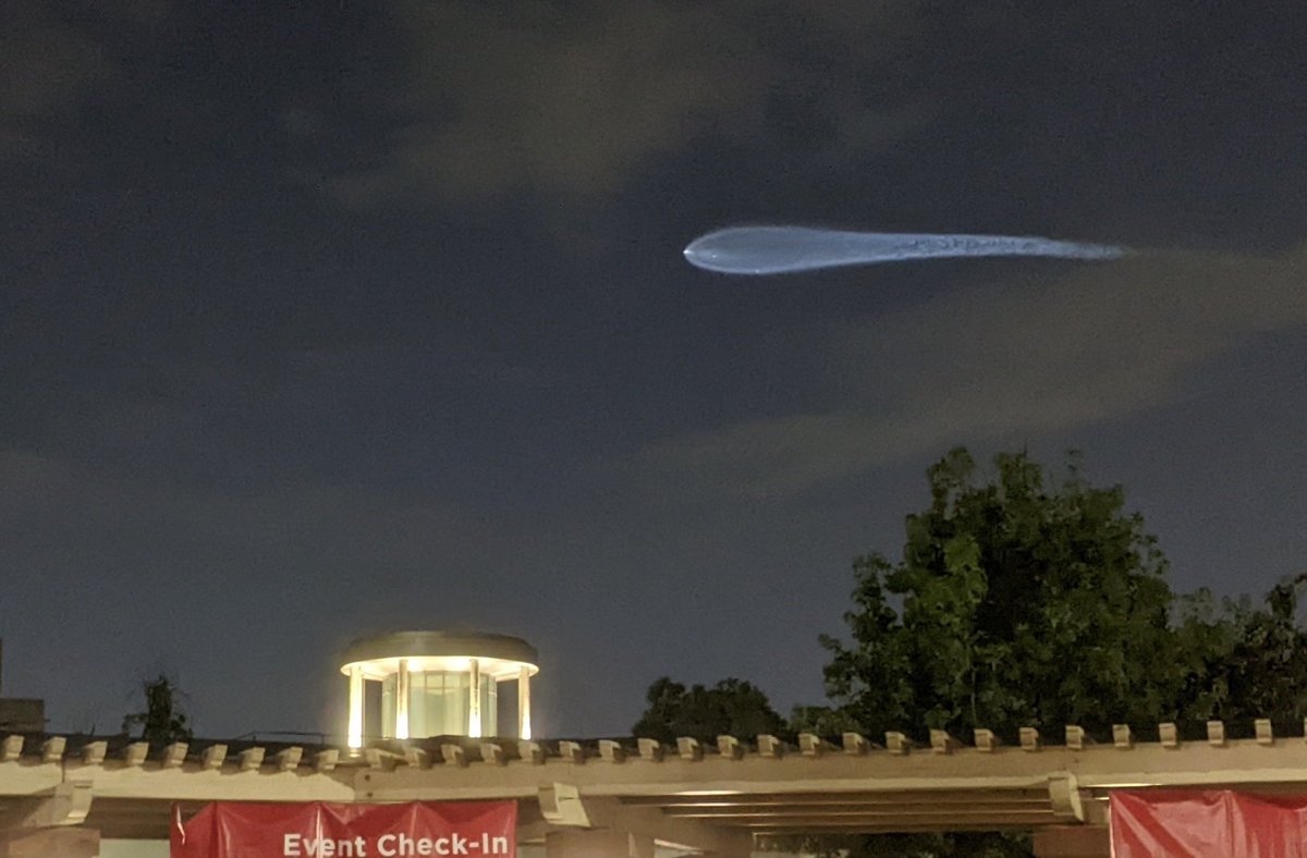 SpaceX launch as seen from Biola University (SE Los Angeles County)