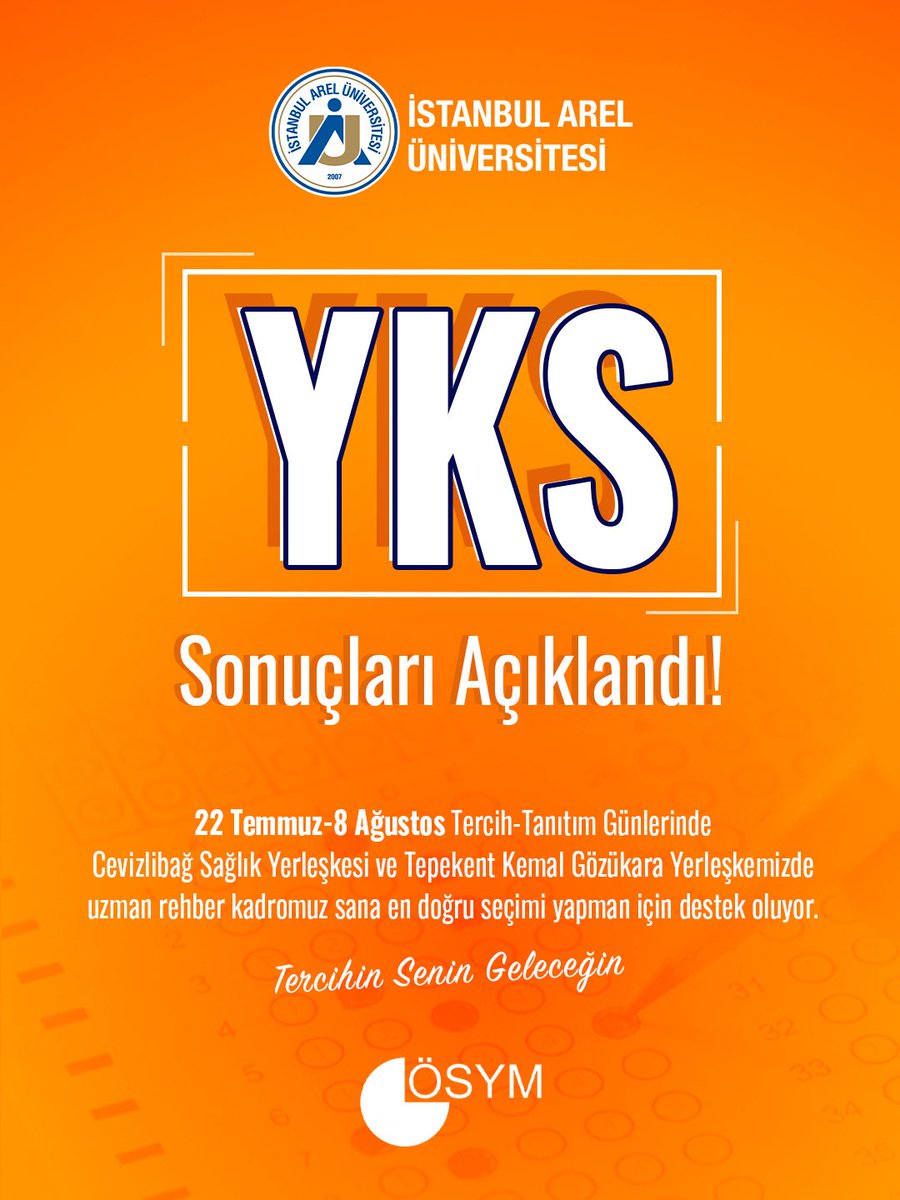 YKS sonuçları açıklandı! 📢 

📌 Üniversitemizi yakından tanımak için Tepekent/Kemal Gözükara Yerleşkesi ve Cevizlibağ Sağlık Yerleşkemize tüm aday öğrencilerimizi bekliyoruz. 

📞 0850 850 27 35 iletişim numaramızdan ve 0539 550 66 41 WhatsApp hattımızdan bize ulaşabilirsiniz.