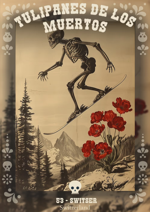 NinetynineTNFTs's tweet image. 🏔️ 53 – Switser (Switzerland)
Dead? Yes. Chilly? Noo! . This Swiss skeleton shreds alpine slopes like a ghost on ice.
Après-ski with tulips, anyone?
👉 rarible.com/ADuaras/collec…