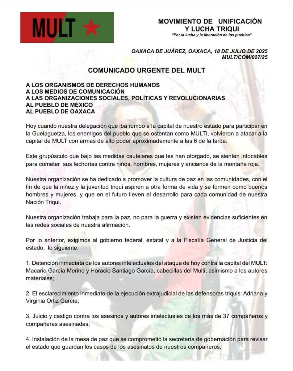 siimachumaa's tweet image. Los paramilitares del Multi disparando contra la capital del MULT, exigimos castigo ejemplar contra los autores materiales e intelectuales.
@Claudiashein @CNDH