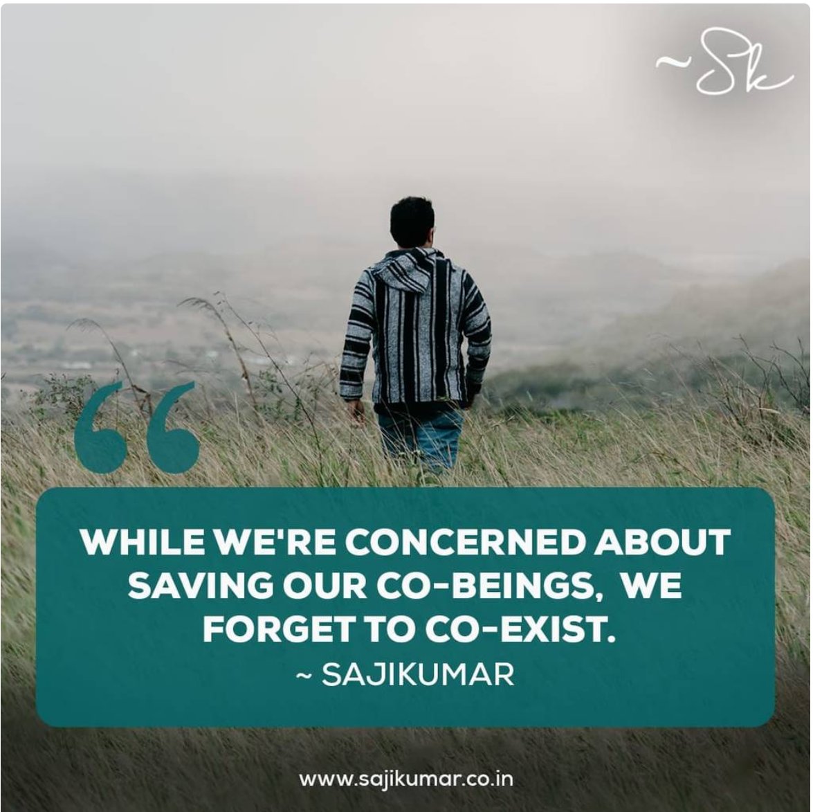 Skanauthor's tweet image. We talk about saving the planet, animals, and each other.
But when was the last time we truly co-existed — with nature, with people, with presence? 🌱
For more visit website
Website link is in the bio ✨
#Sajikumar #Coexistence #ModernWisdom #SustainableLiving #SKSpeaks