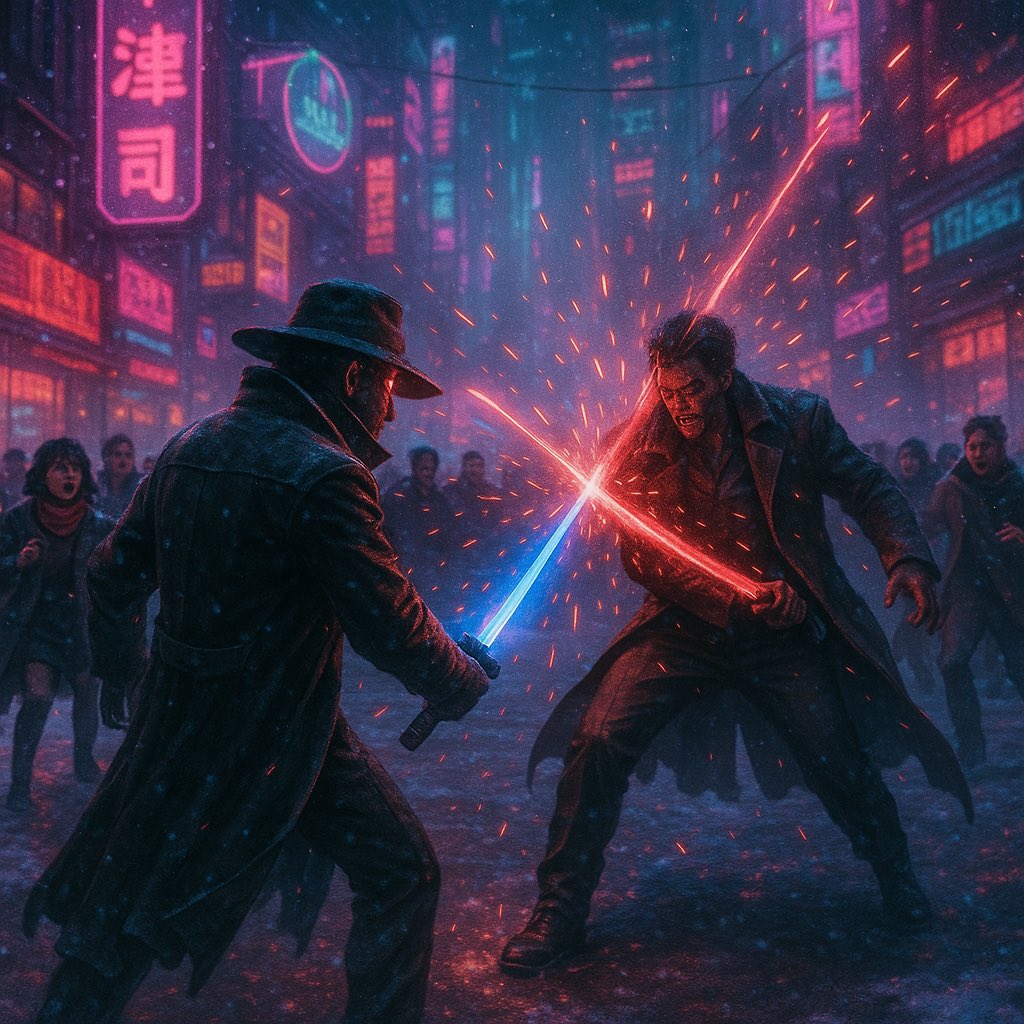 Hero comes across a scenario ⚔️ 
[Part 1.] 

#neotokyo #cyperpunk #hero #v4villain