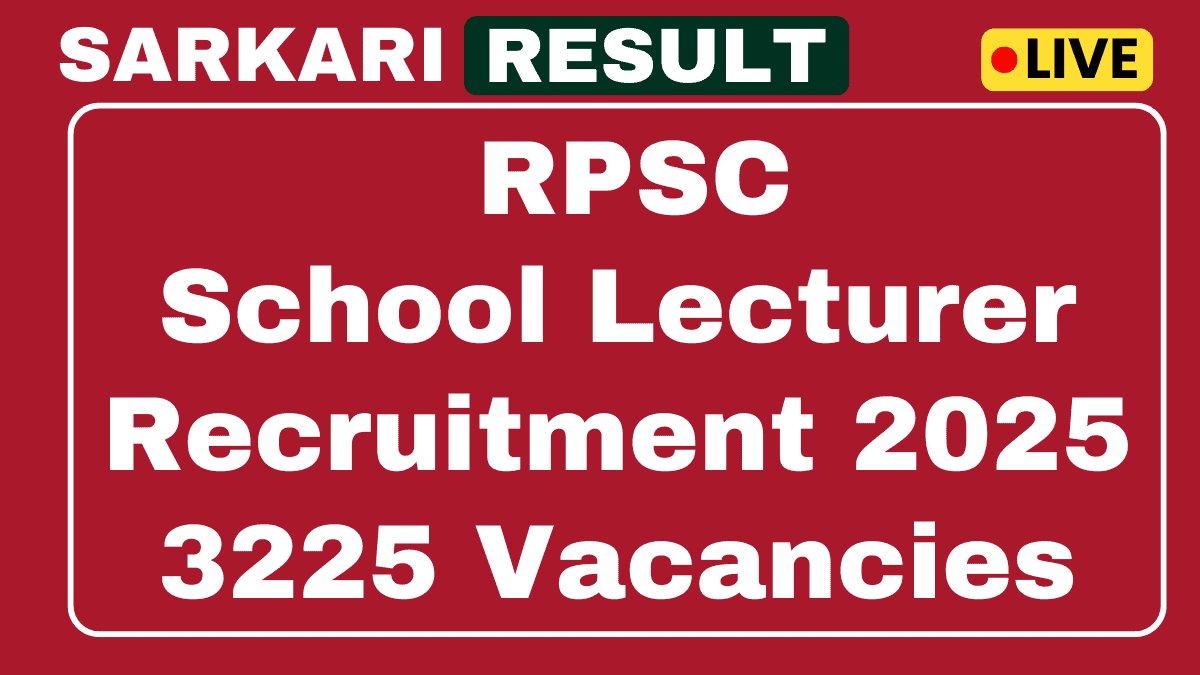 Sarkari_Result1's tweet image. #RPSC School #Lecturer Recruitment 2025

Apply Online 3225 Posts

#sarkari_result1 #SarkariResult #Sarkariresultapp

sarkariresult.app/rpsc-school-le…