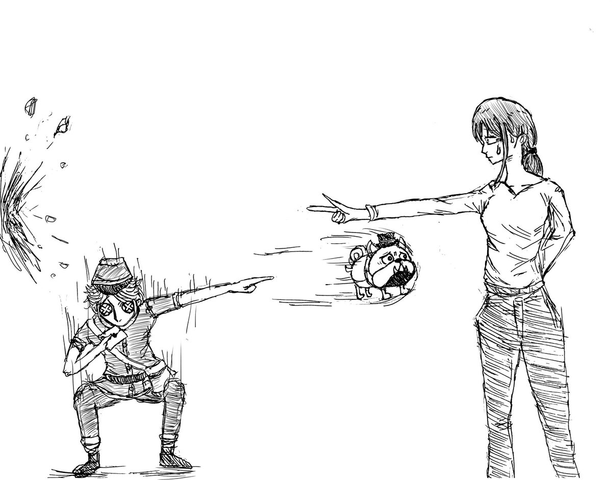 tatataba1129's tweet image. マキマ「ぱん」
ポストマンの犬「わん」