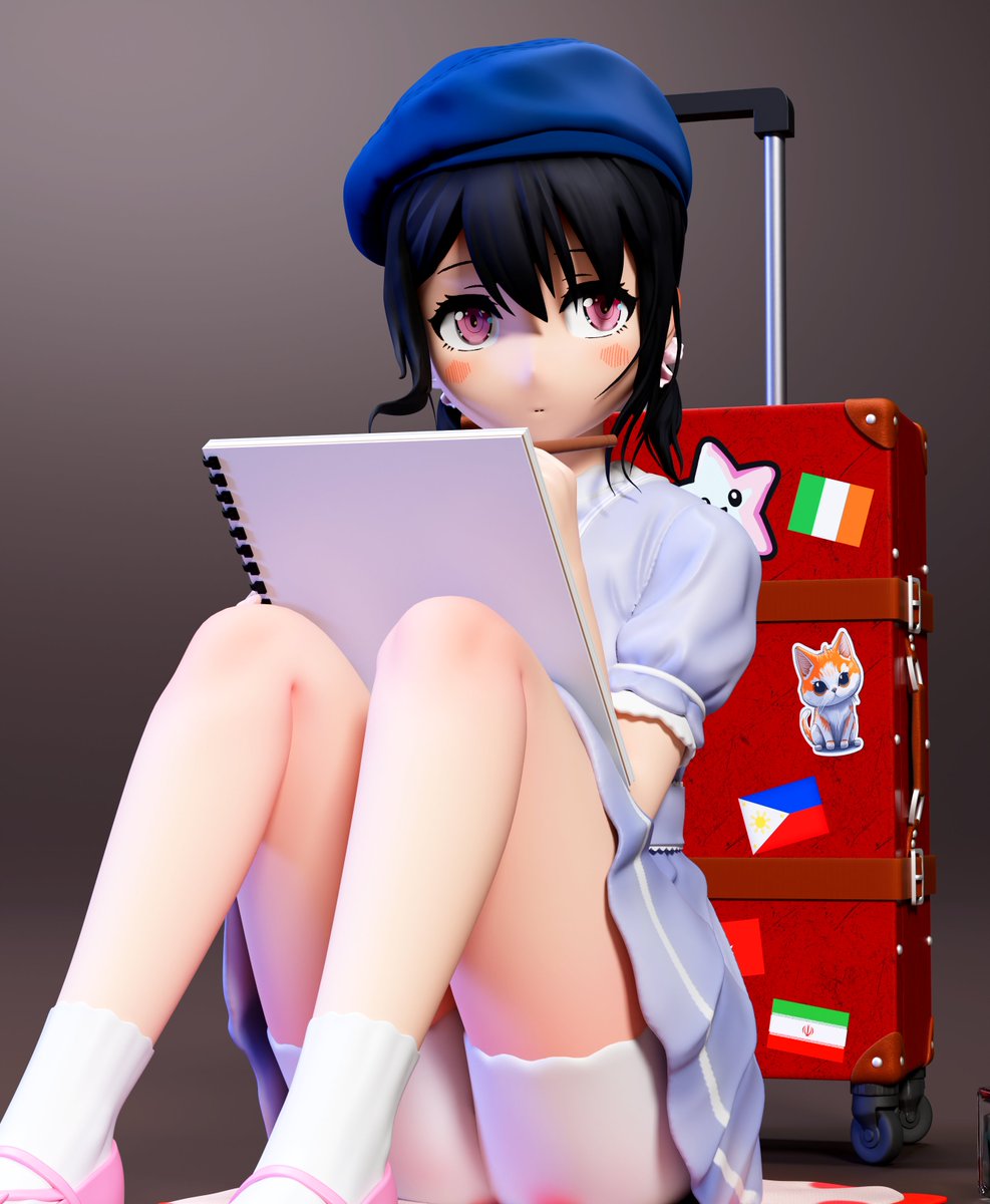 Quiet moments, and a heart full of ideas.
Here’s my 3D take on Shizuku, an original character by the illustrator <a href="/kantoku_5th/">カントク　1日目 南a-39a</a> .