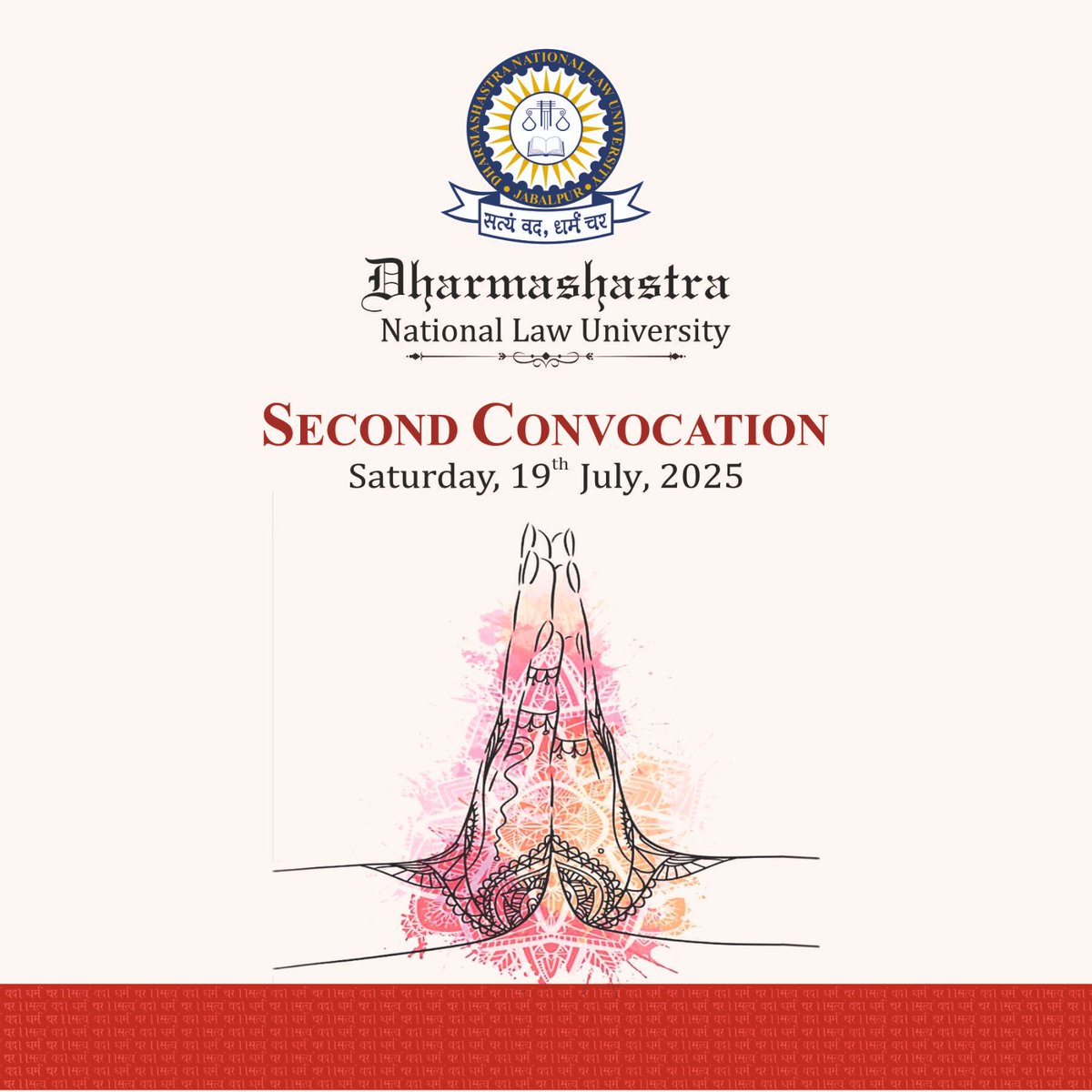 DNLUofficial's tweet photo. The moment is here!
Join us LIVE for the Second Convocation Ceremony of Dharmashastra National Law University, Jabalpur!
Saturday, 19th July 2025
11.00 A.M. onwards
Watch here:
https://t.co/MAtujLDFie
#DNLU #Convocation2025 #DNLUJabalpur #LiveNow #DNLUConvocation https://t.co/0bvVscahRs