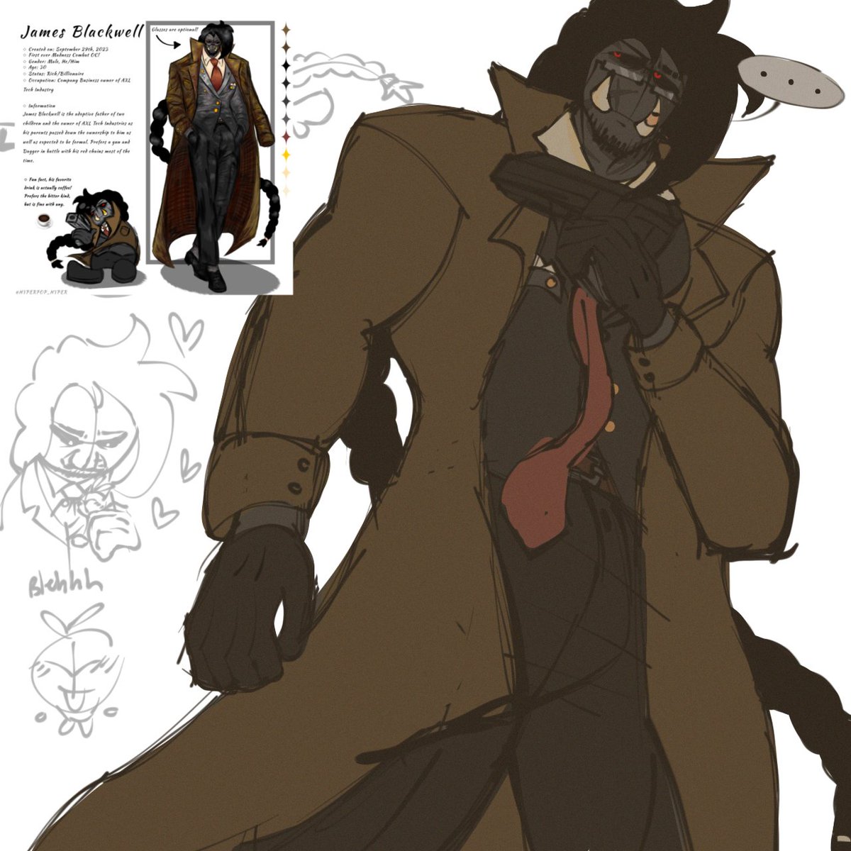 HYPERPOP_HYPER's tweet image. I know very little to nobody cares much about my madness oc James but he's special to me..my number one my first madness character my goat I love him he'll always be my top favorite lol