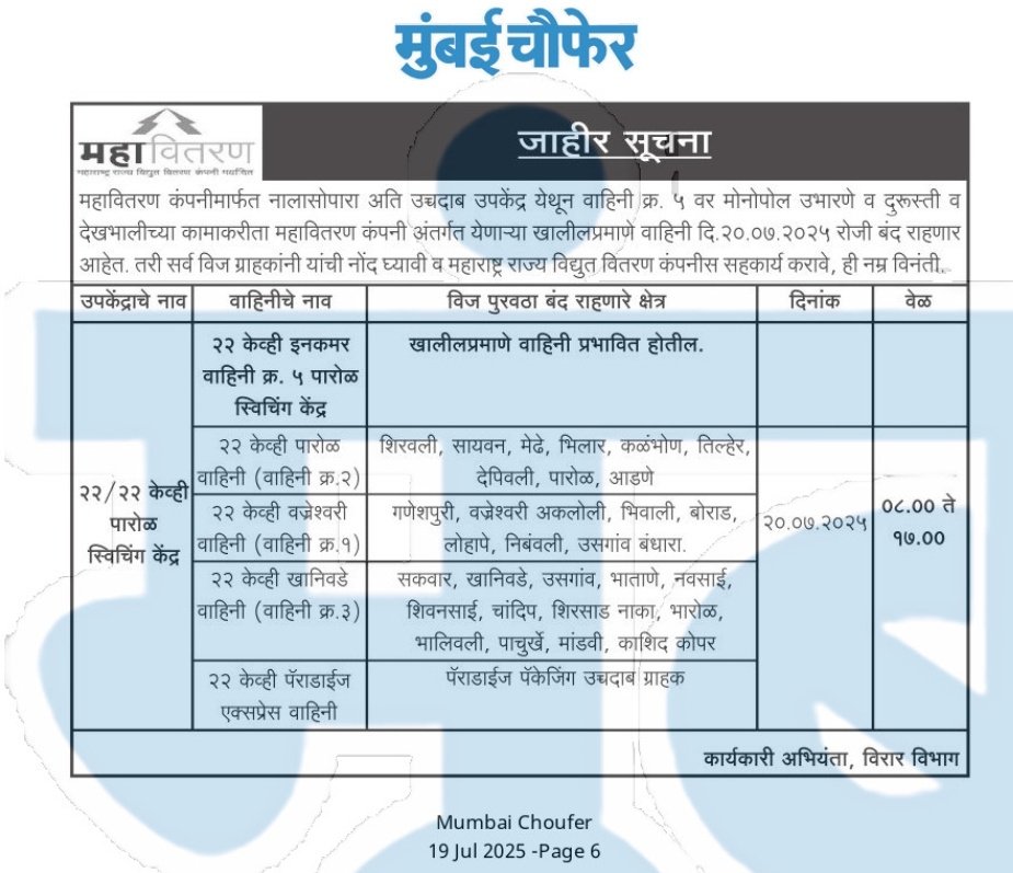 MAHAVITARAN VIRAR DIVISION tweet media