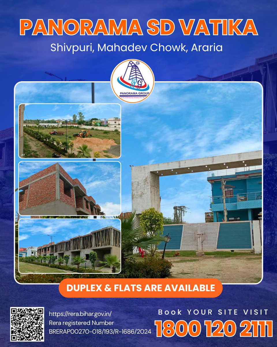 groupofpanorama's tweet photo. 🏡 Panorama SD Vatika – Araria
Near Shivpuri, Mahadevpur Chowk
Ready-to-move Duplex Homes &amp; Flats with modern amenities!

📞 1800 120 2111
🌐 https://t.co/l2hY8iVlSS
#PanoramaSDVatika #ArariaHomes #PanoramaGroup #RealEstateAraria https://t.co/84iTNm1RMk