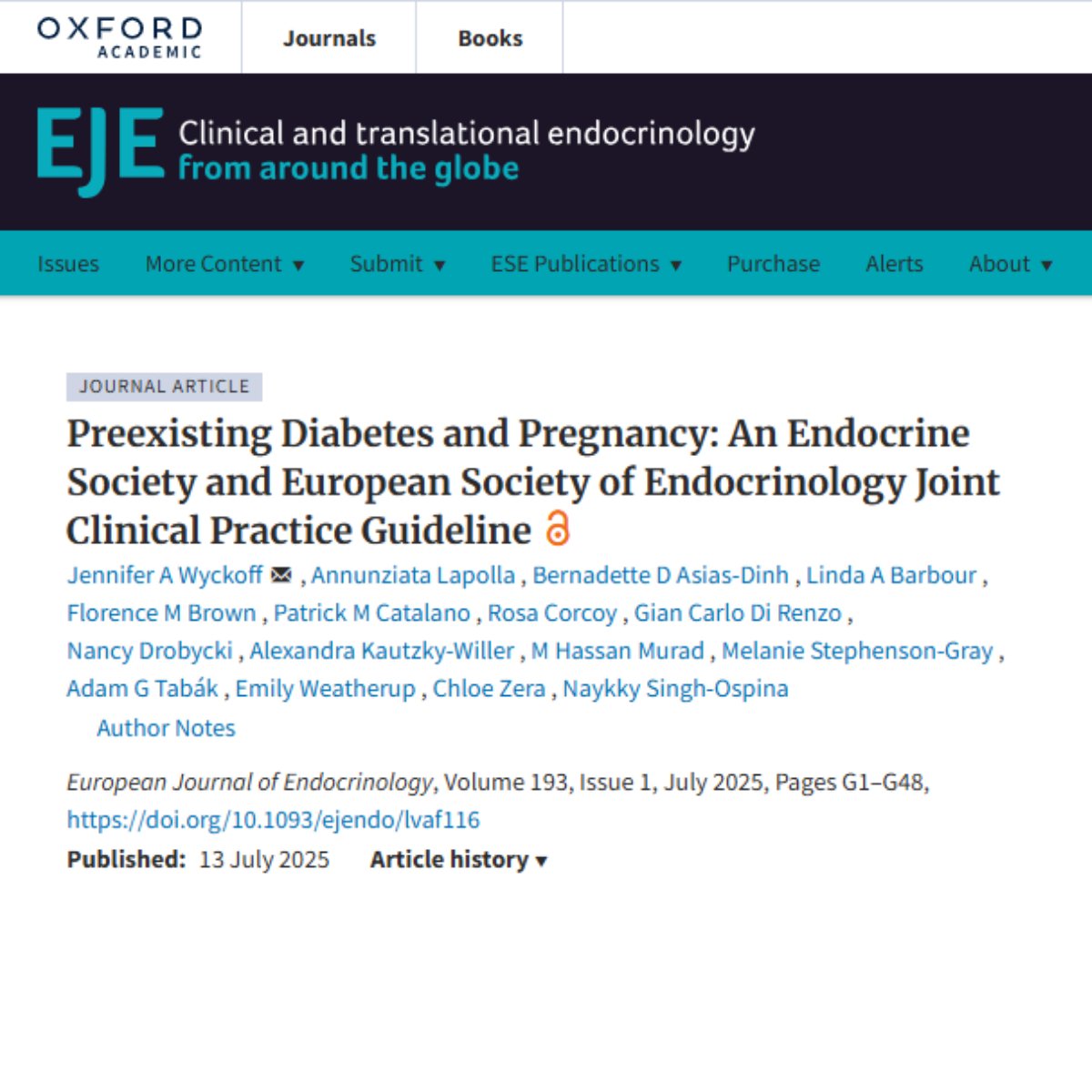 Euro J Endocrinology (@ejendo) on Twitter photo NEW GUIDELINE Preexisting Diabetes and Pregnancy: An <a href="/TheEndoSociety/">Endocrine Society</a> and <a href="/ESEndocrinology/">European Society of Endocrinology (ESE)</a> Joint Clinical Practice Guideline by Jennifer A Wyckoff et al
Read the Guideline 👇
doi.org/10.1093/ejendo…
#endocrinology #diabetes #pregnancy NEW GUIDELINE Preexisting Diabetes and Pregnancy: An <a href="/TheEndoSociety/">Endocrine Society</a> and <a href="/ESEndocrinology/">European Society of Endocrinology (ESE)</a> Joint Clinical Practice Guideline by Jennifer A Wyckoff et al
Read the Guideline 👇
doi.org/10.1093/ejendo…
#endocrinology #diabetes #pregnancy
