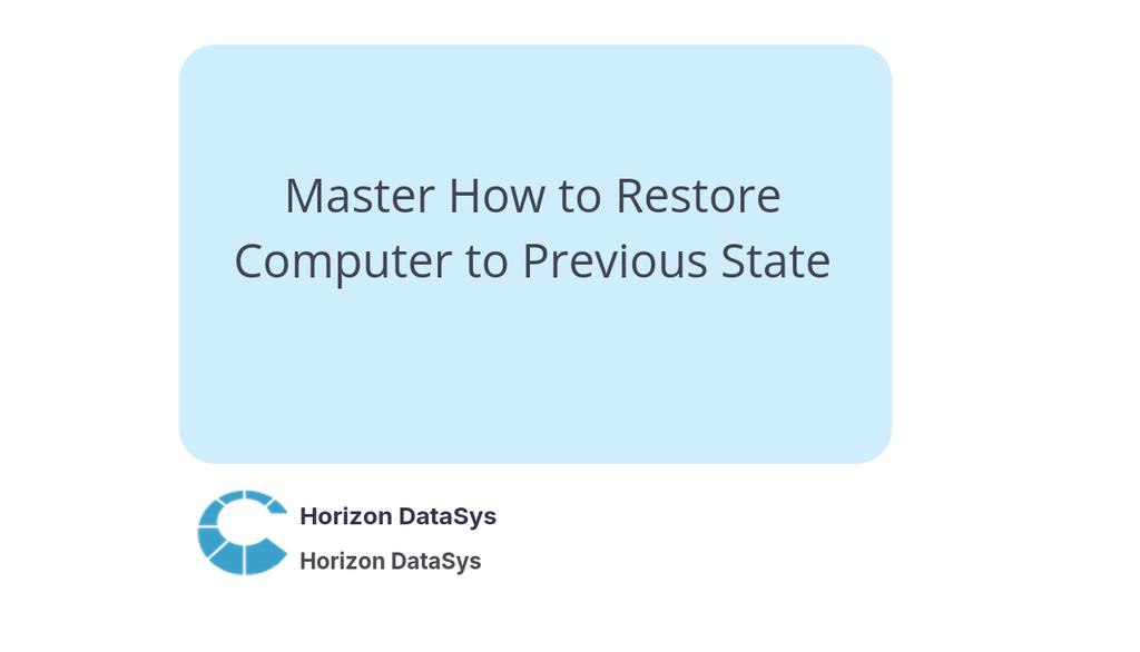 HorizonDataSys's tweet image. How to Restore Computer to Previous State is a critical skill every computer user should master, whether you're dealing with a corrupted system, unwanted software installations, or malware infections.
Read more 👉 lttr.ai/Agn2o
#Windows11 #howto #ComprehensiveGuide