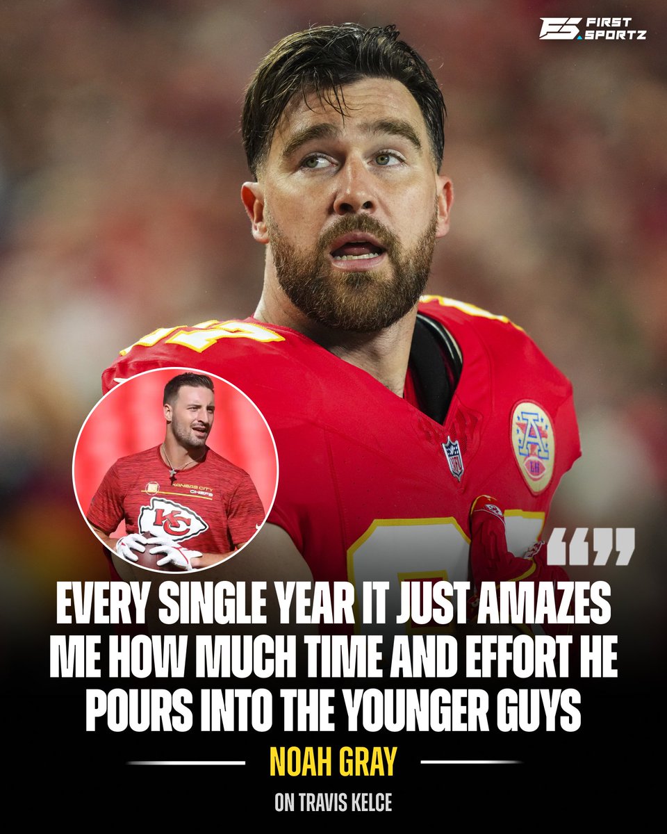 Chiefs TE Noah Gray praises teammate Travis Kelce 

firstsportz.com/noah-gray-resp…

"He is humble, willing to help. I mean that guy, you would think at the top of the world, is the best tight end ever and you would think he would keep to himself and he would just do his work and he