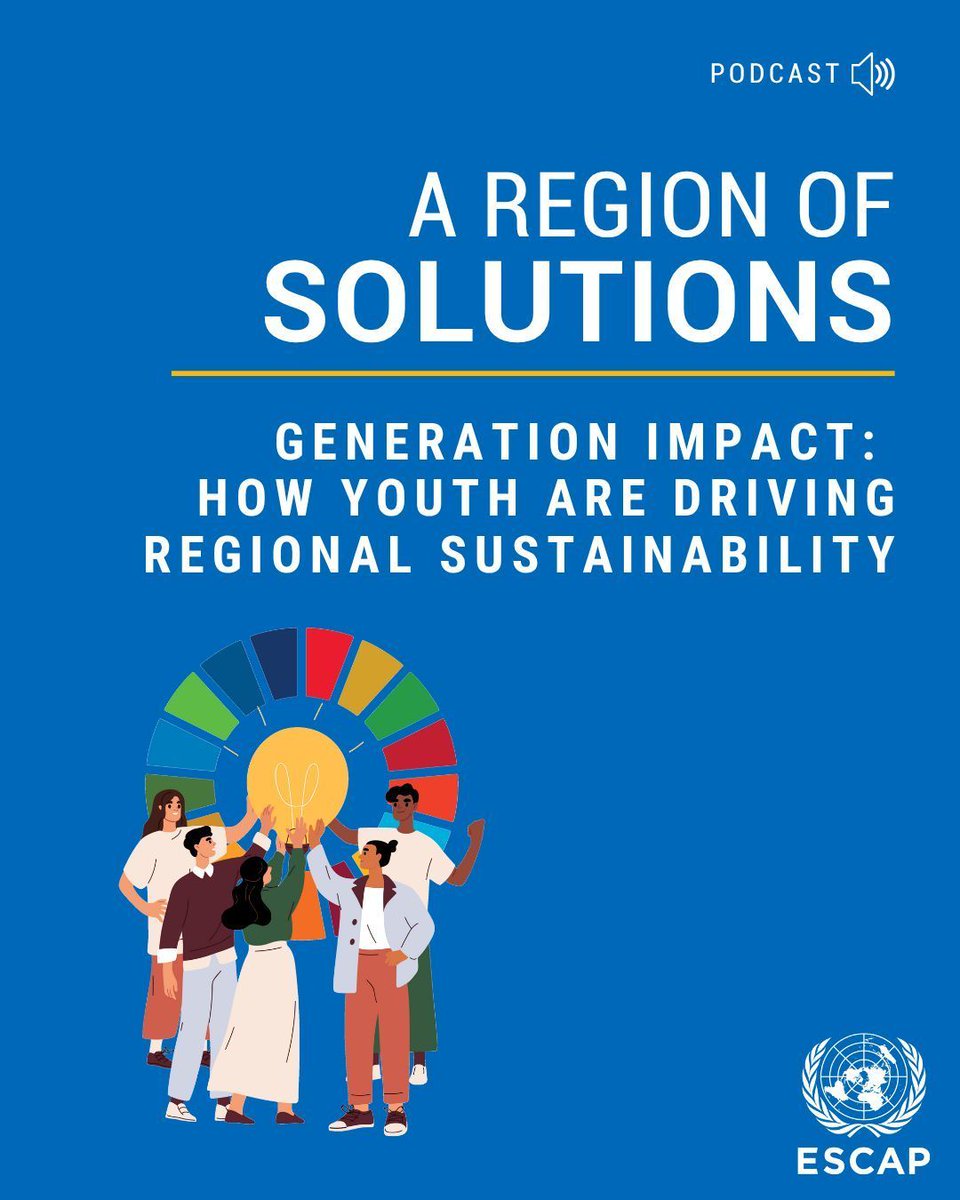 UNESCAP's tweet image. They’re not waiting for tomorrow.
From protecting ecosystems to transforming our consumption habits, young people are changing the way we look at sustainability in action.
Hear their voices in this inspiring episode of the #RegionOfSolutions podcast: buff.ly/FmpQGTx