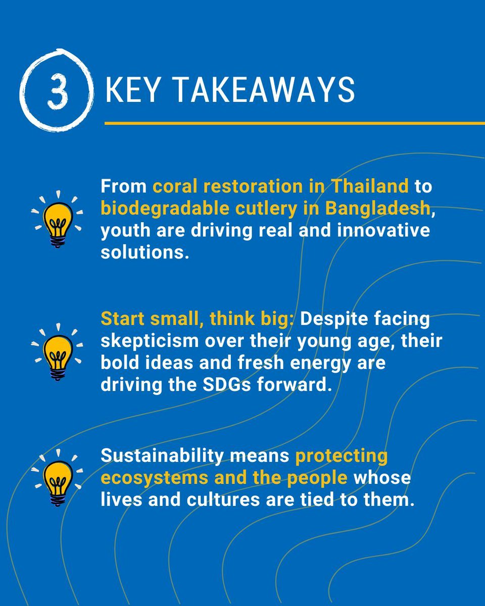 UNESCAP's tweet image. They’re not waiting for tomorrow.
From protecting ecosystems to transforming our consumption habits, young people are changing the way we look at sustainability in action.
Hear their voices in this inspiring episode of the #RegionOfSolutions podcast: buff.ly/FmpQGTx