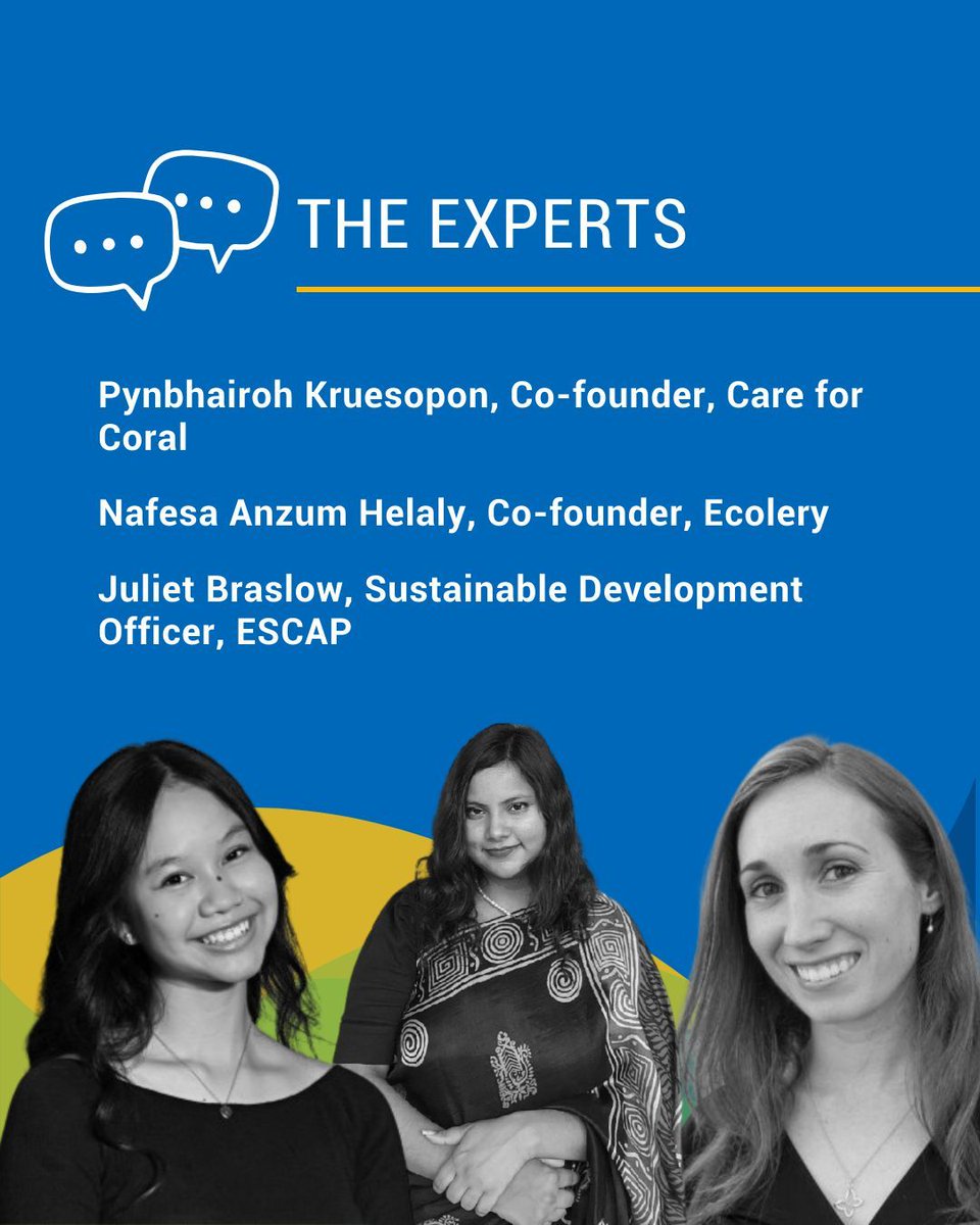 UNESCAP's tweet image. They’re not waiting for tomorrow.
From protecting ecosystems to transforming our consumption habits, young people are changing the way we look at sustainability in action.
Hear their voices in this inspiring episode of the #RegionOfSolutions podcast: buff.ly/FmpQGTx