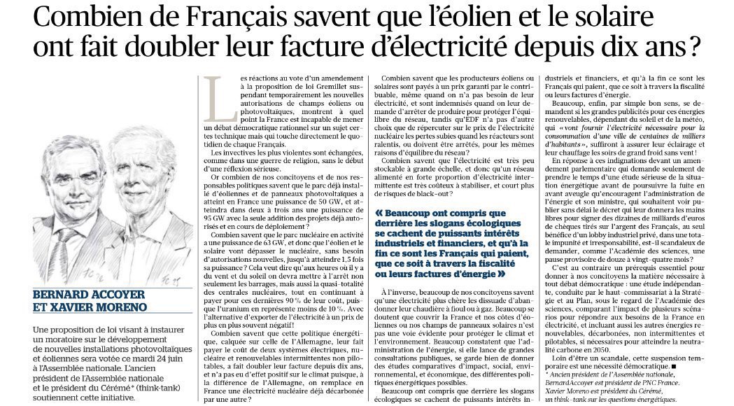 AlexandreJardin's tweet photo. Les #gueux se battent pour que les grands experts (plutôt que des écolos-technocrates hors sol) soient écoutés AVANT que votre #factureElectricite double A NOUVEAU du fait de la #PPE3 (notre grande loi sur l’énergie) : « Combien savent que cette politique énergétique (…) leur fait payer le coût de deux systèmes électriques, nucléaire et renouvelables intermittentes non pilotables, a fait DOUBLER leur facture depuis dix ans, et n'a pas eu d'effet positif sur le climat puisque (…) on remplace en France une électricité nucléaire déjà décarbonée par une autre » @_Cereme_ #xaviermoreno @BernardAccoyer