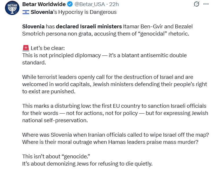 Vredno branja in delitve.
Upam, da bo sledil odločen odgovor Izraela, ZDA in EU, ki bo pripeljal do padca Golobovega steklega režima.