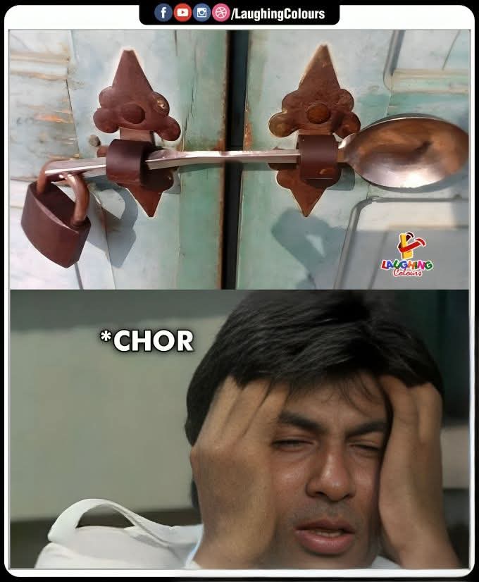 Ecrin__Shaikh's tweet photo. Next-Level Security System 🥄
#DesiJugaad #IndianInnovation #LockFails #FunnyMemes #SpoonLock #ChorBeLike https://t.co/S2Uliw62Ev